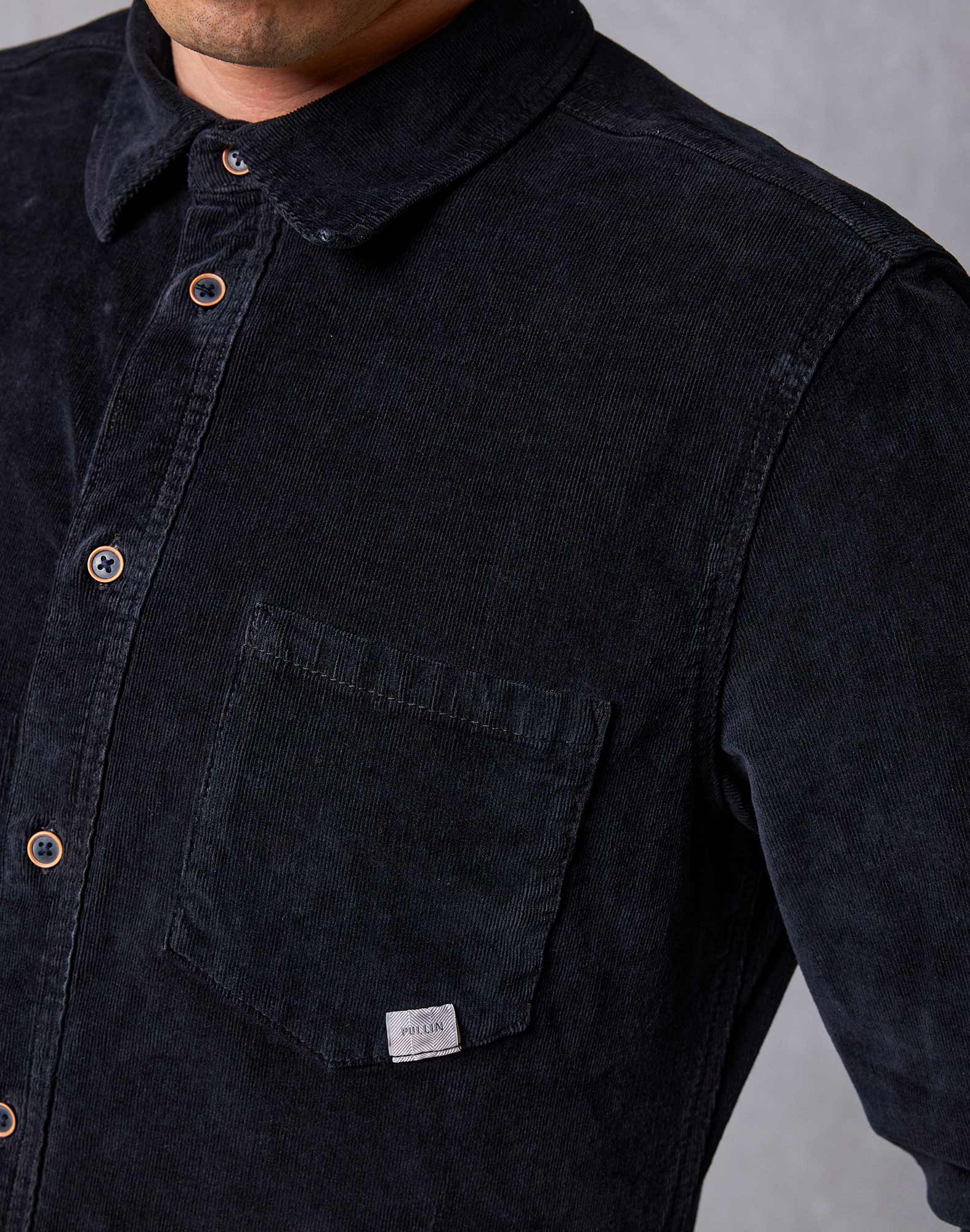 chemise velours black PULLIN en coton