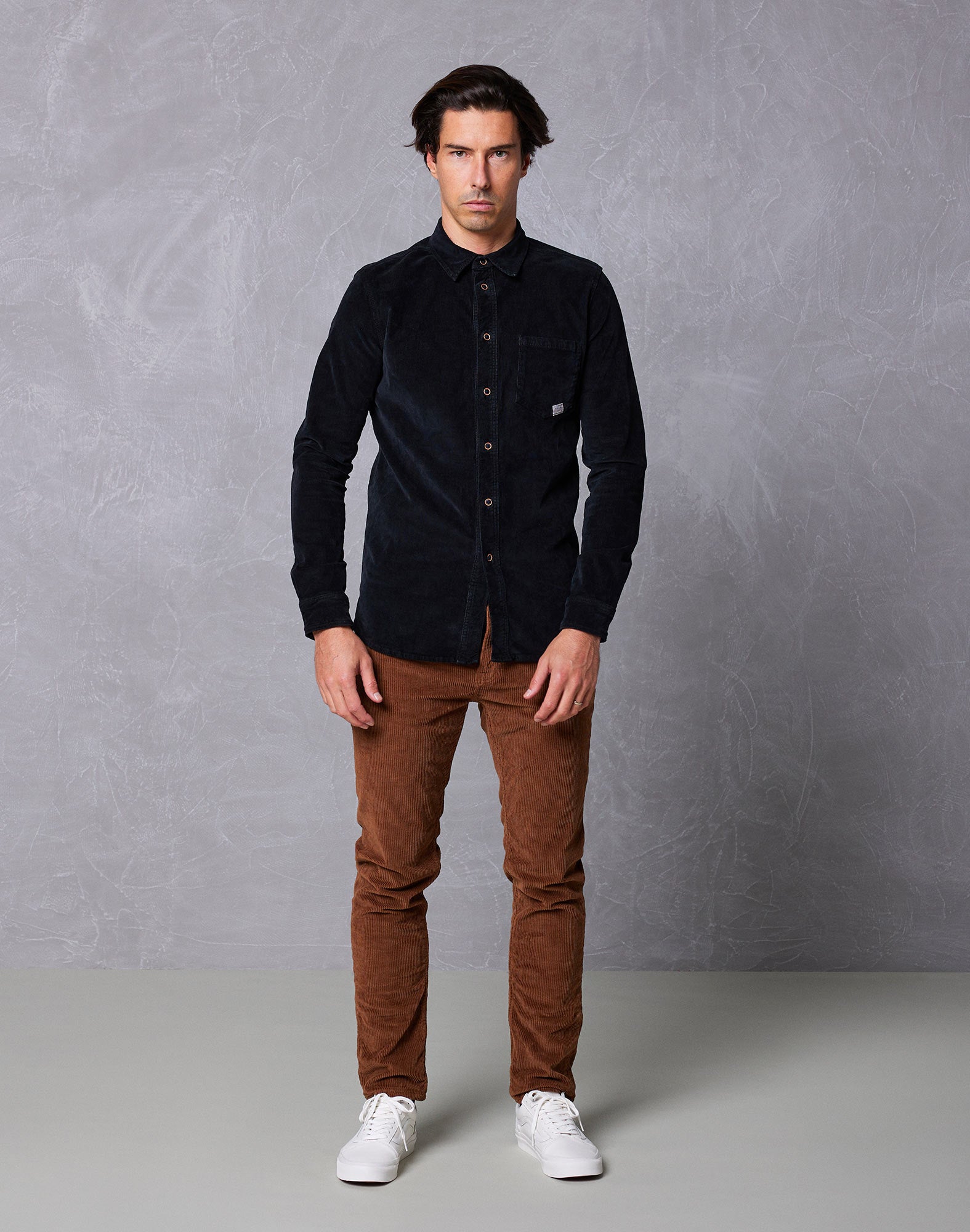 pantalon regular choco PULLIN en coton