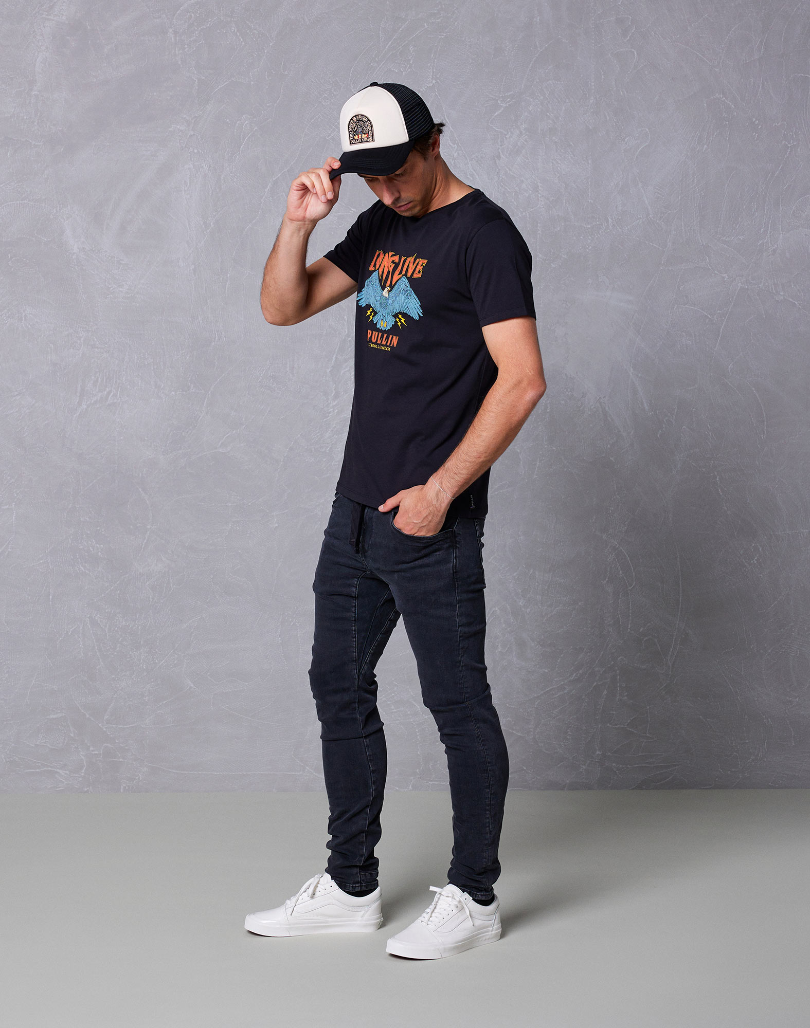 pantalon tapered blkshade PULLIN en coton