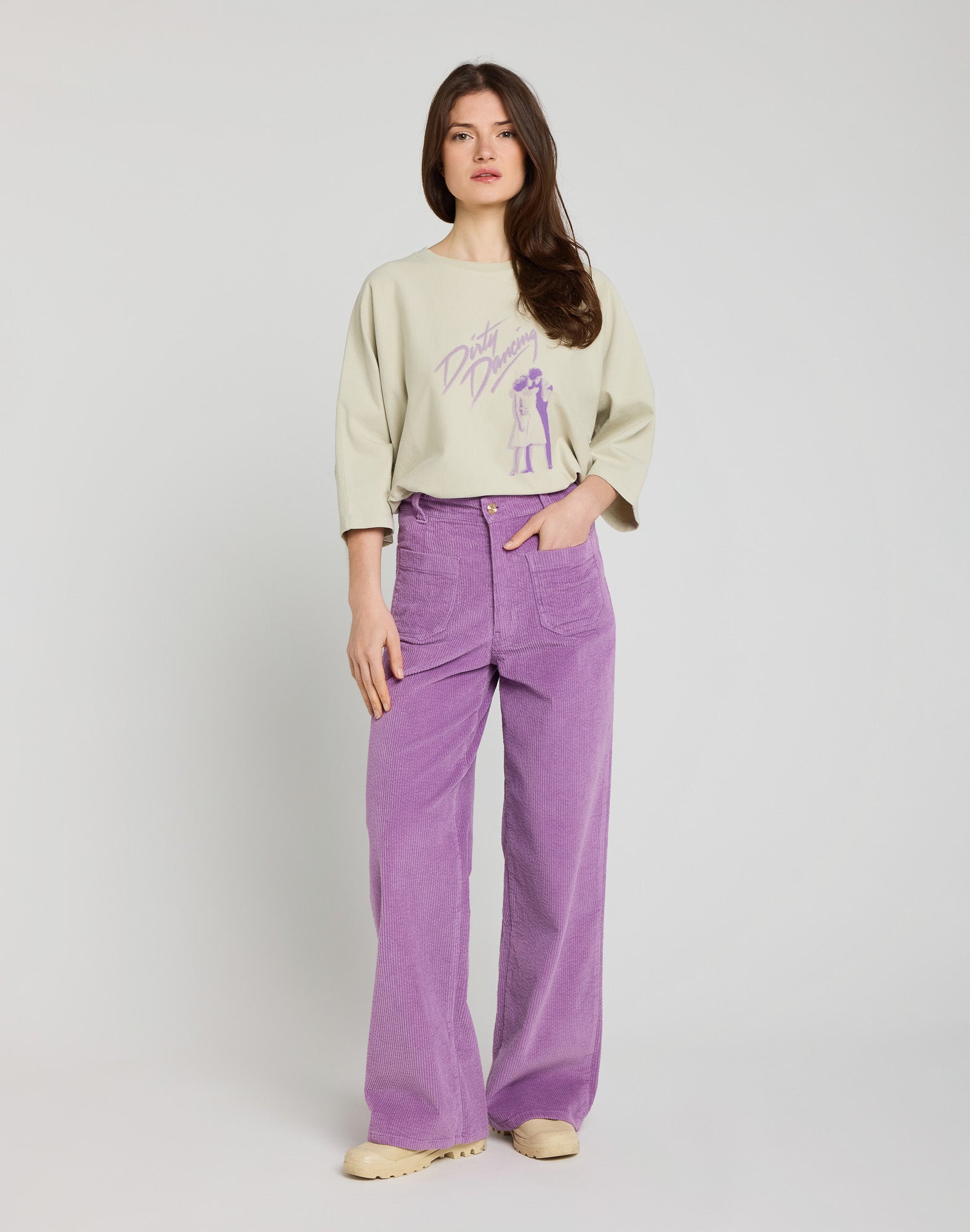 JANE CORPURPLE VELVET TROUSERS
