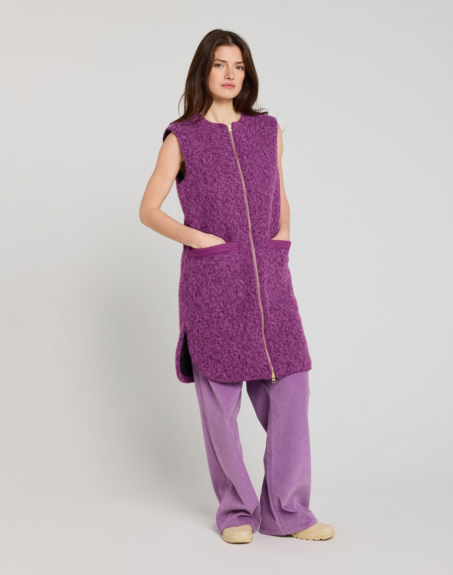 PURPLE SLEEVELESS JACKET