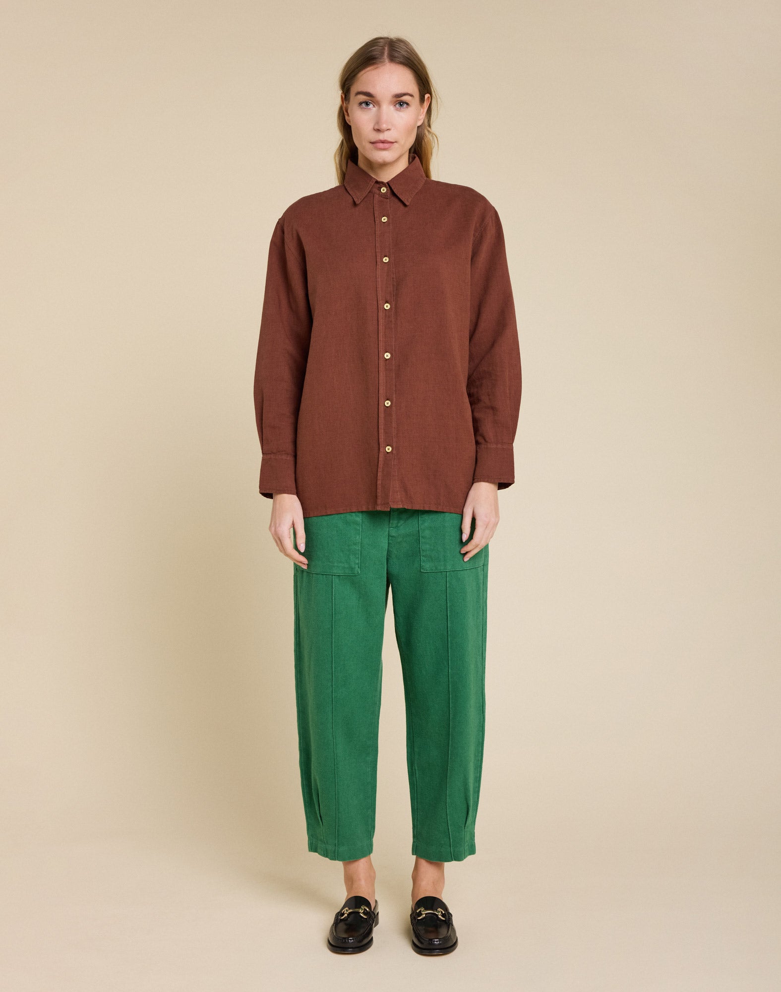 chemise lin mocha PULLIN en lin