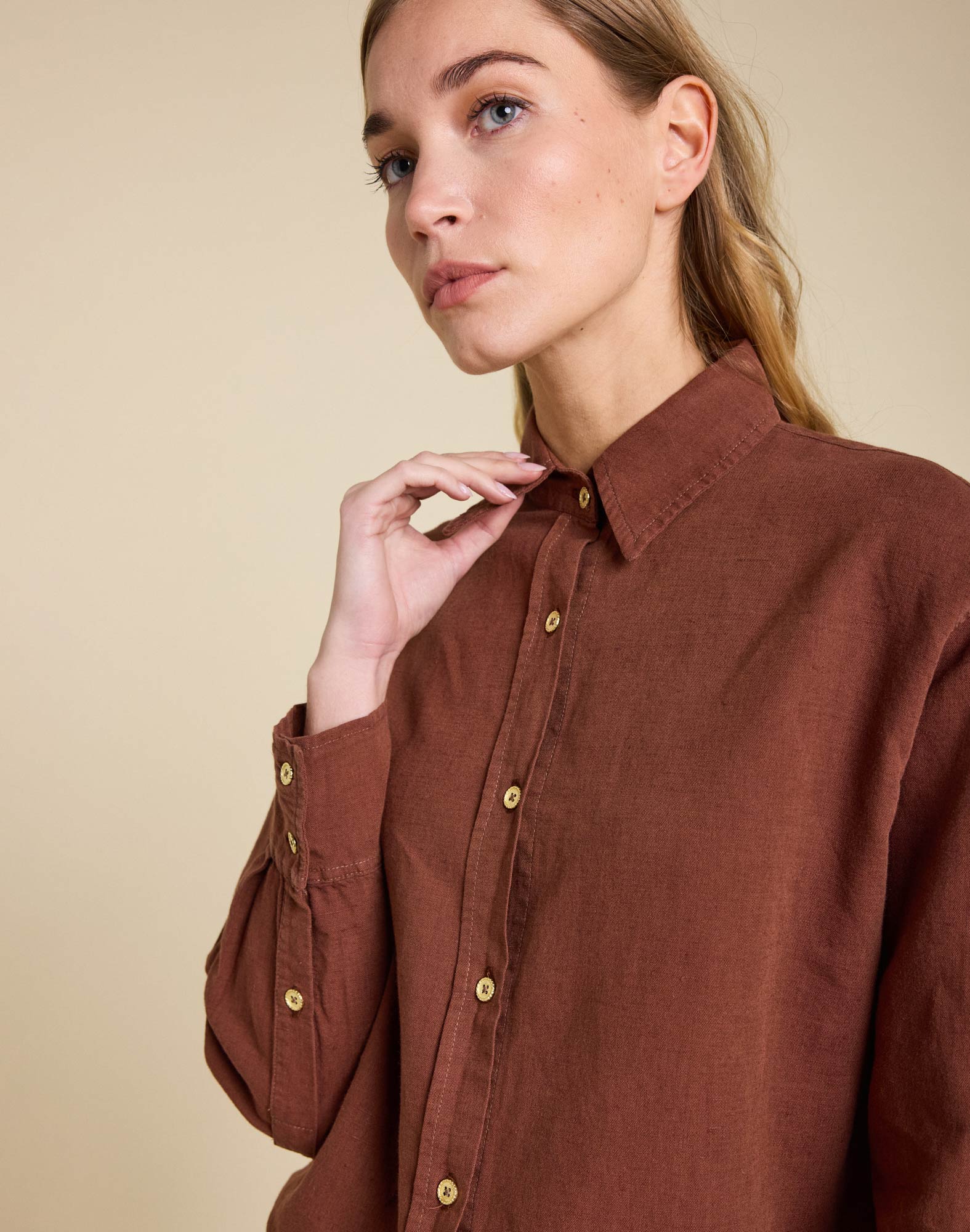 chemise lin mocha PULLIN en lin