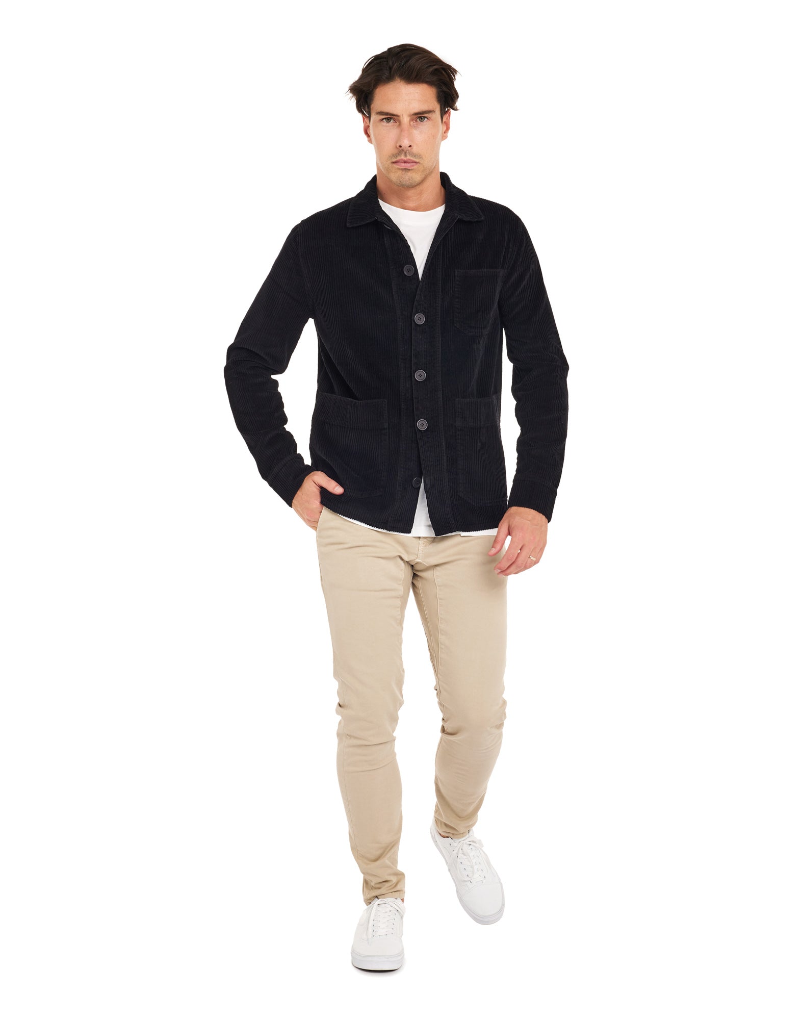 veste velours black PULLIN en coton