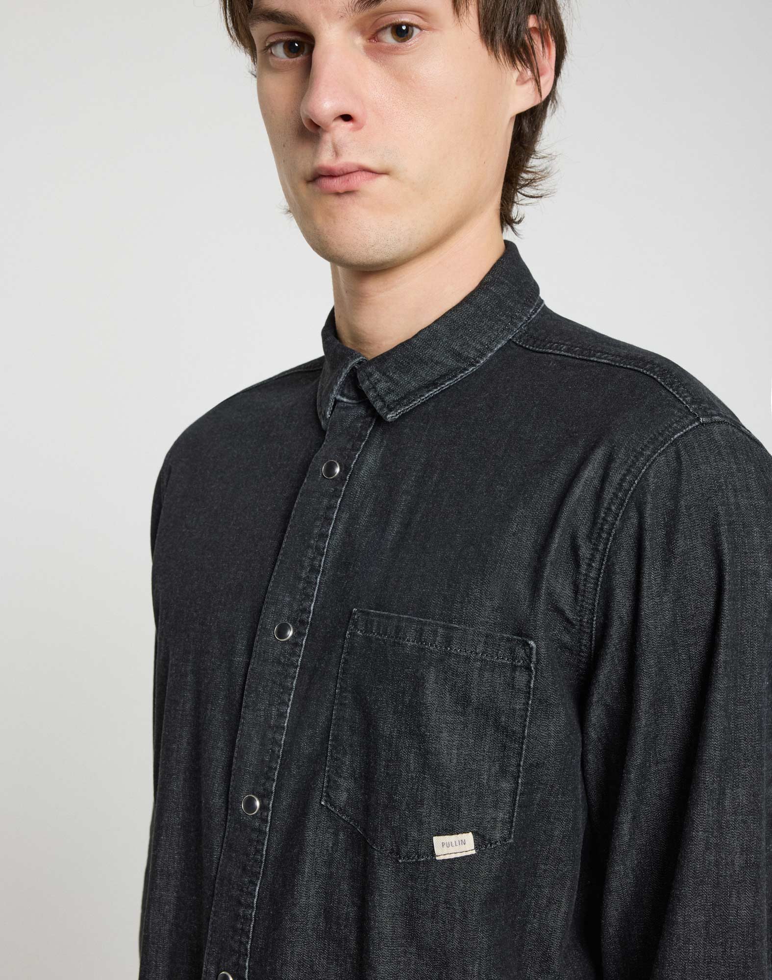 chemise mixte homme black PULLIN en coton