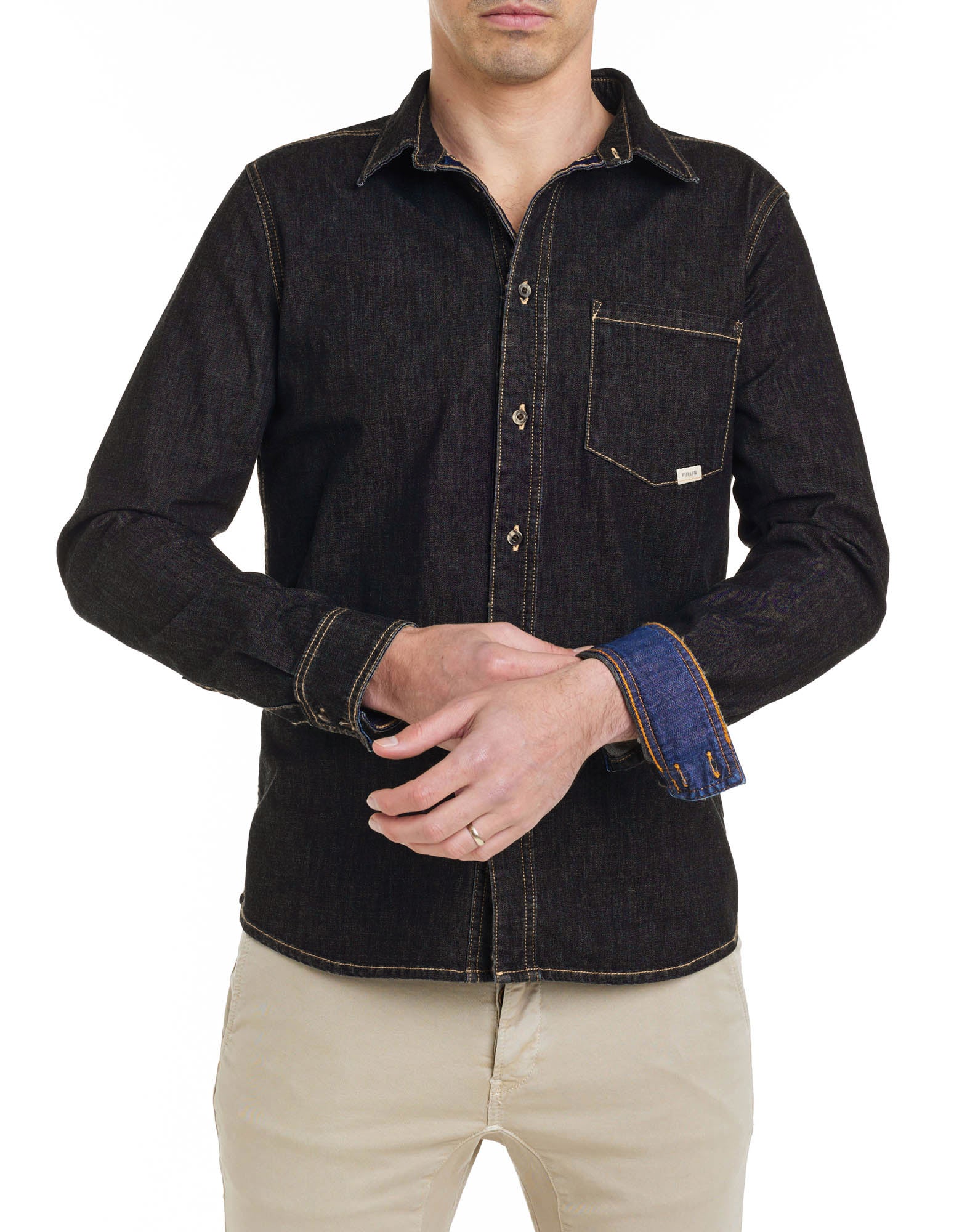 chemise darkblue PULLIN en cotton