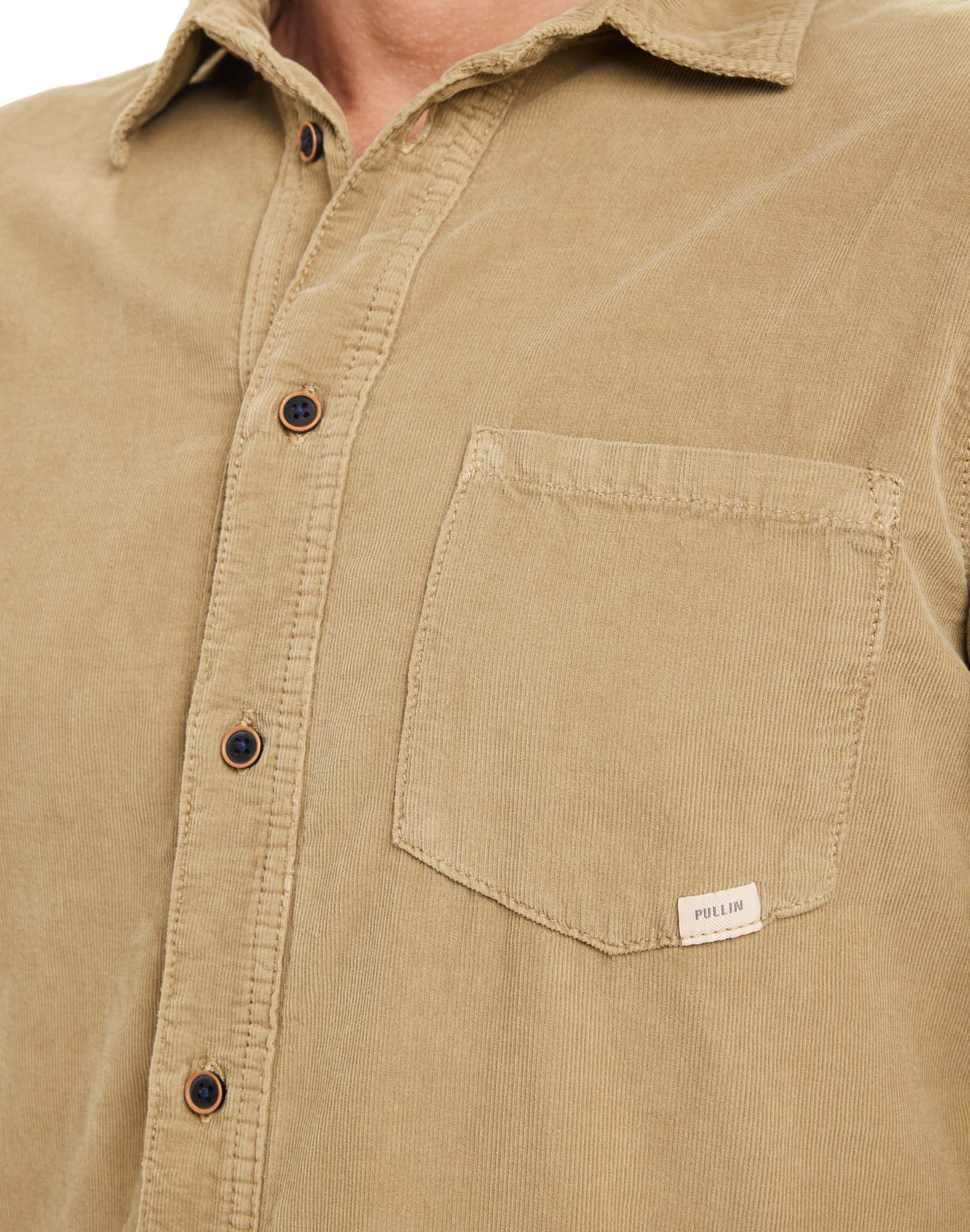 chemise velours beige PULLIN en coton