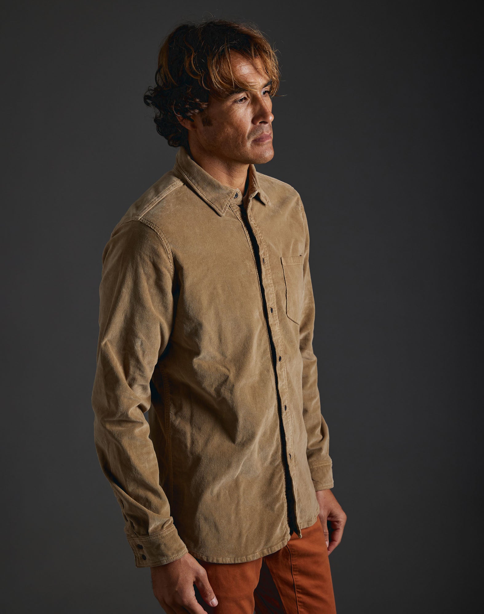 chemise velours beige2 PULLIN en coton