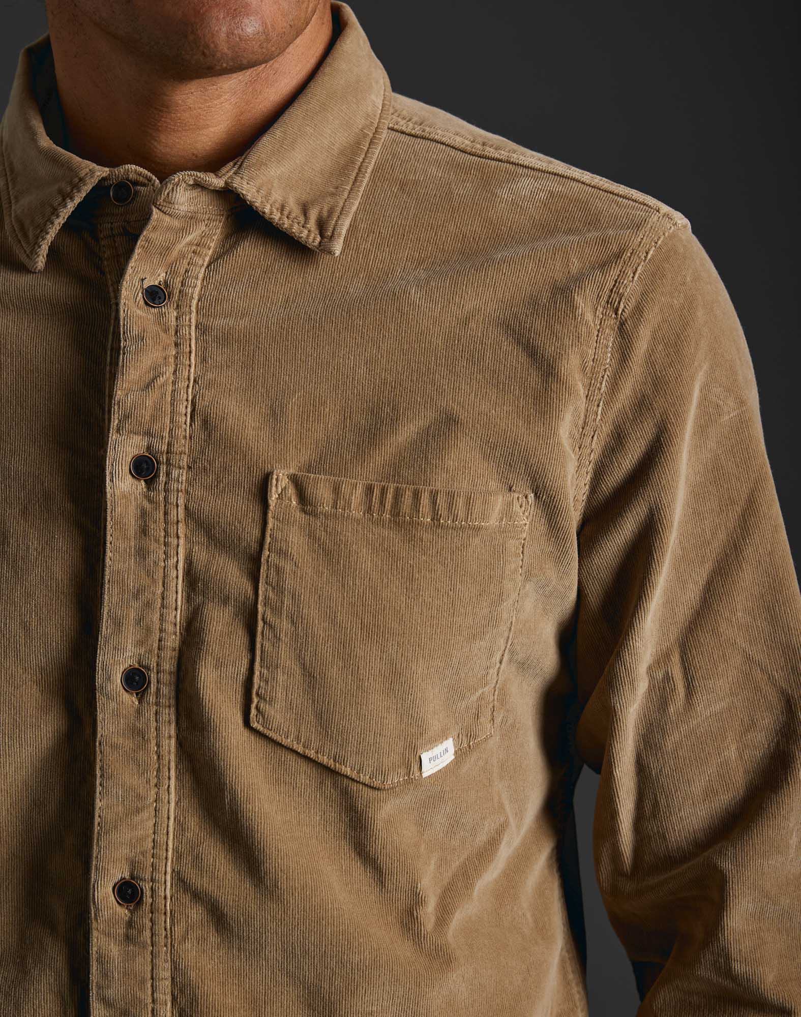 chemise velours beige2 PULLIN en coton