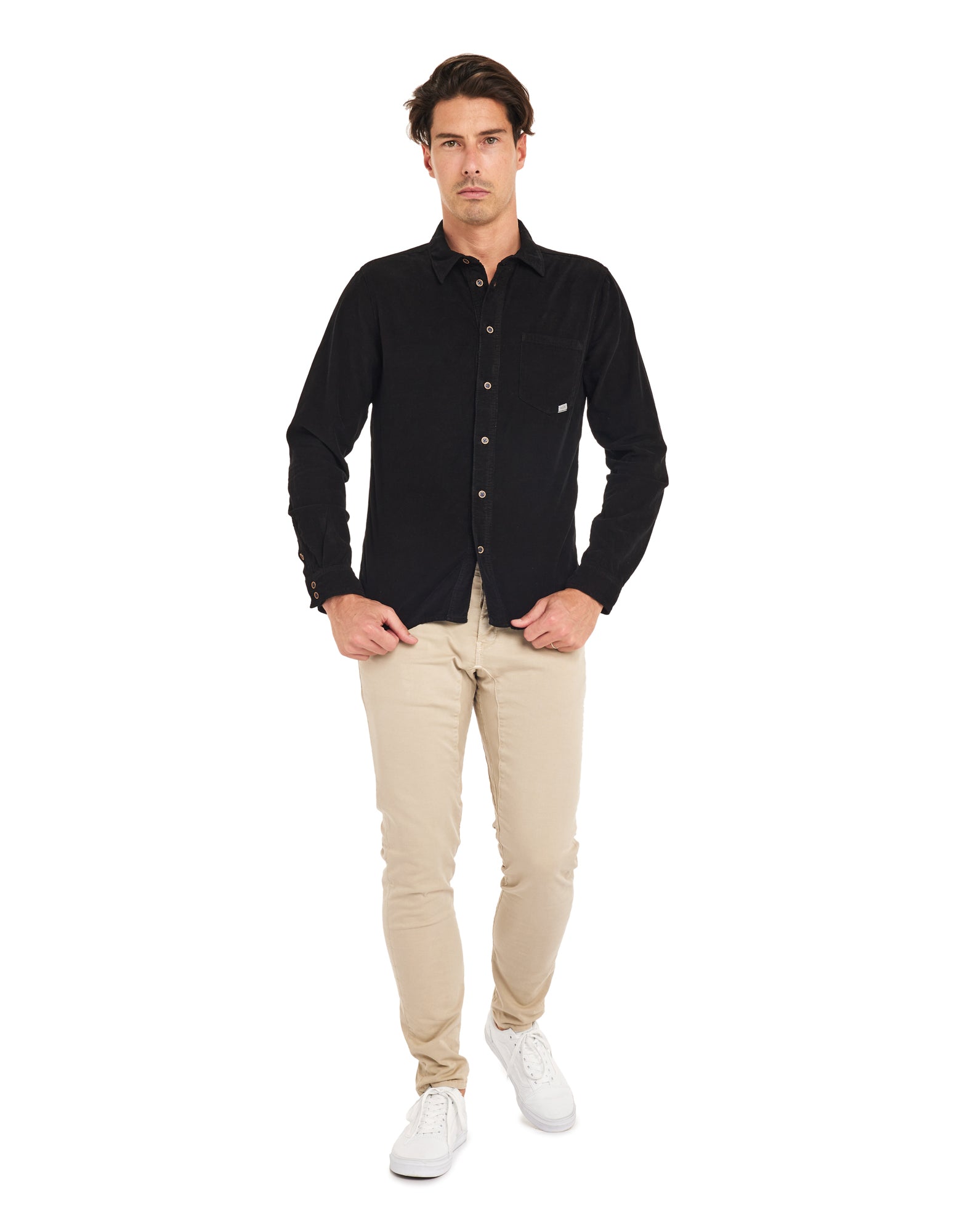 chemise velours black PULLIN en coton