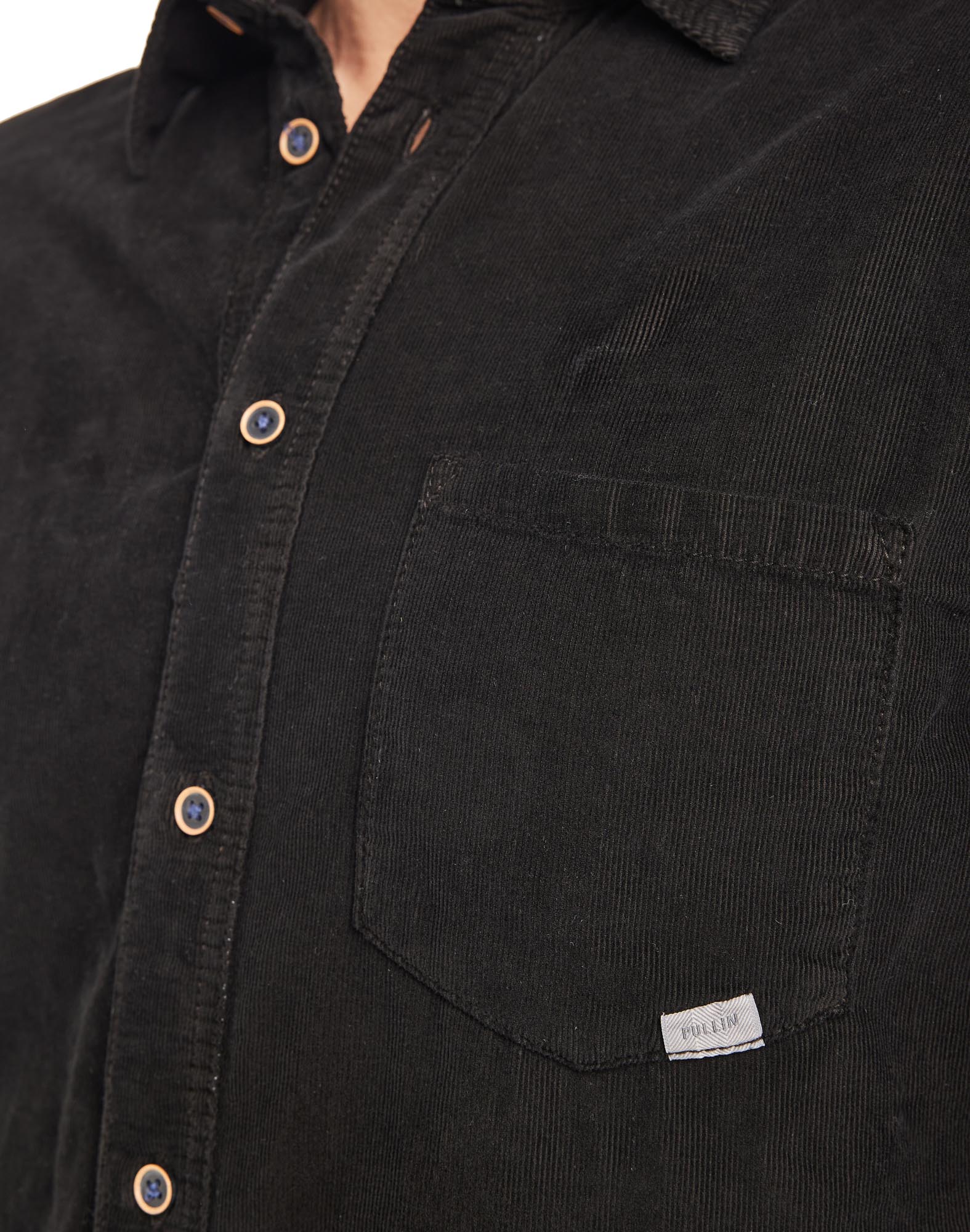 chemise velours black PULLIN en coton