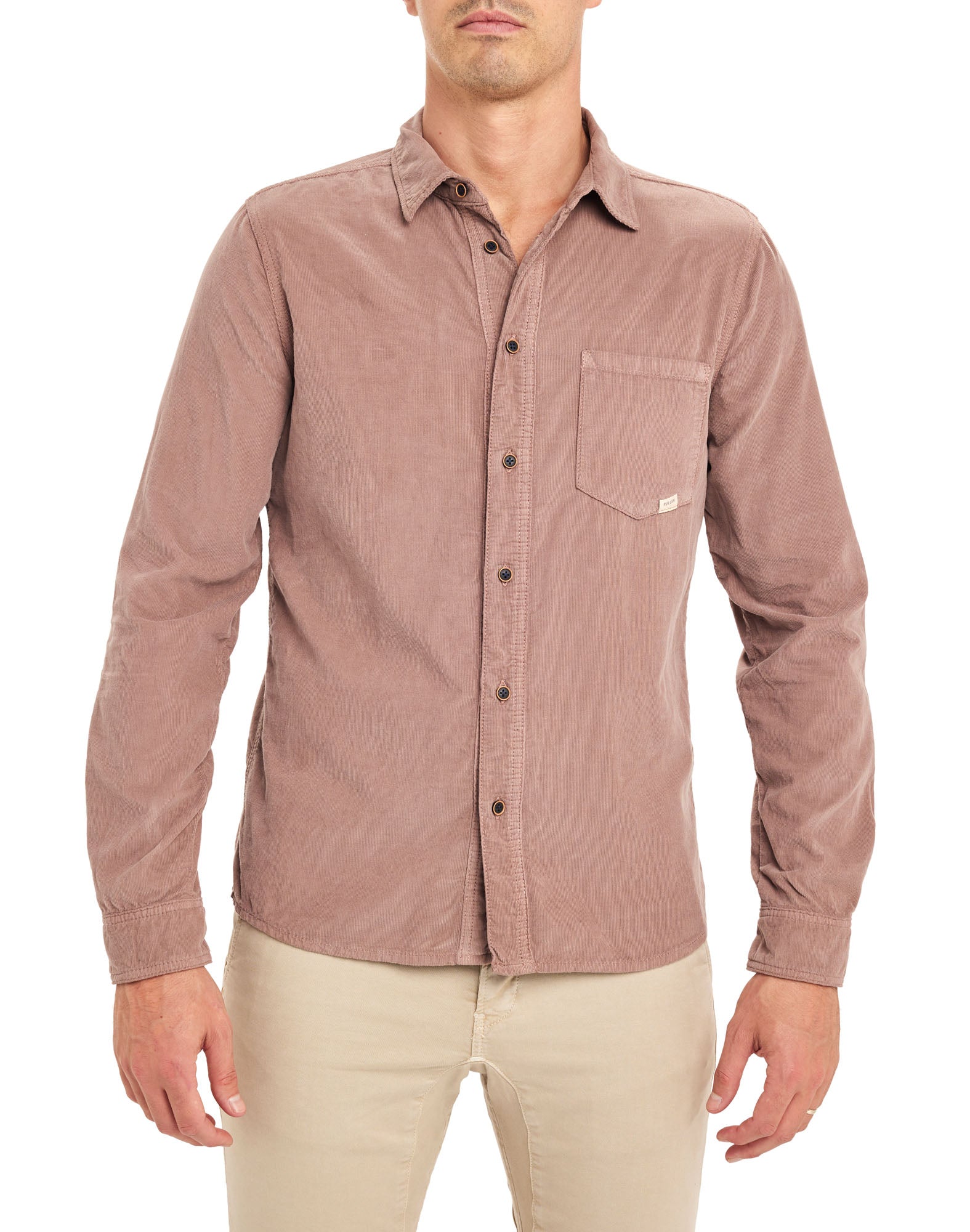 chemise velours mauve PULLIN en coton