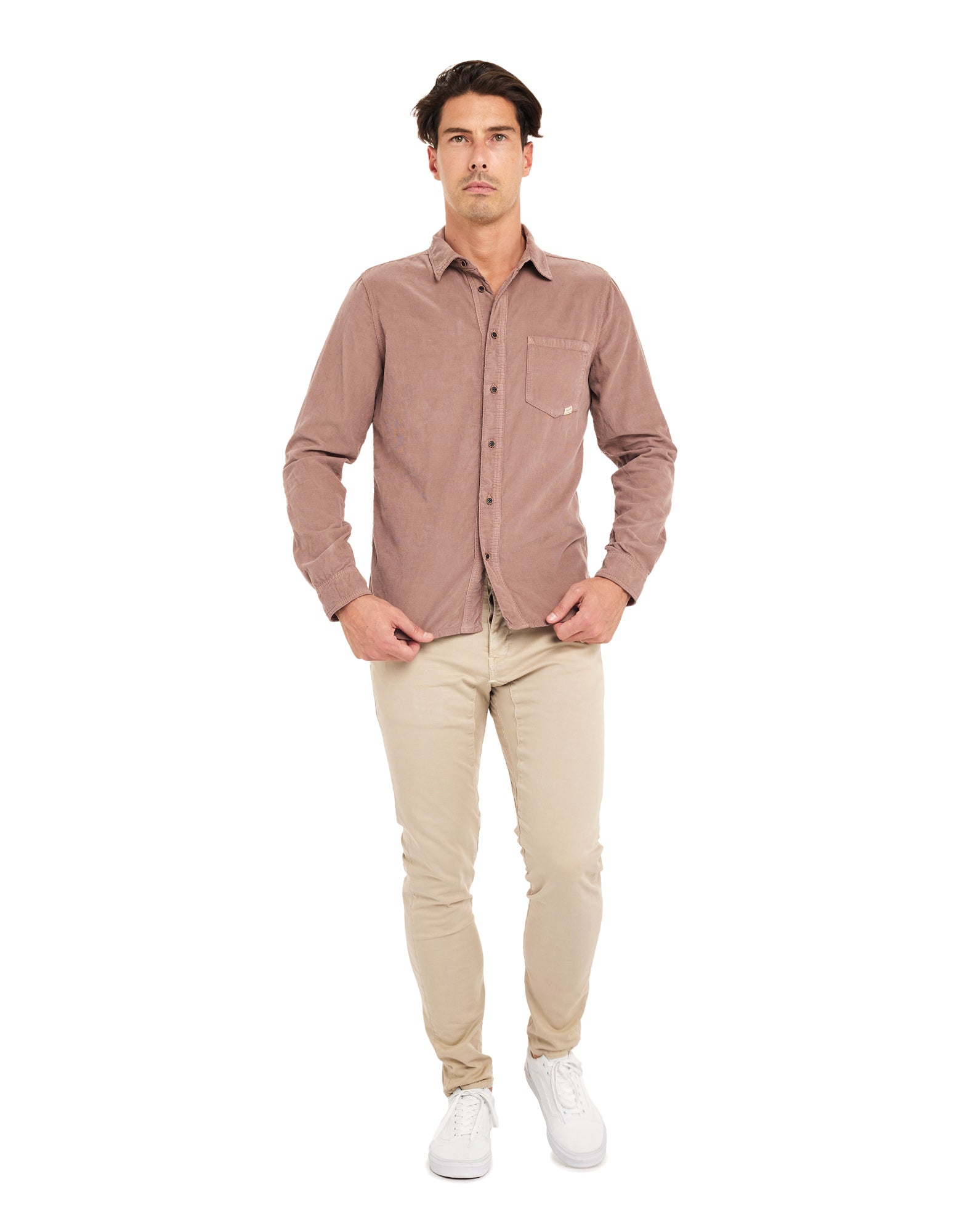chemise velours mauve PULLIN en coton