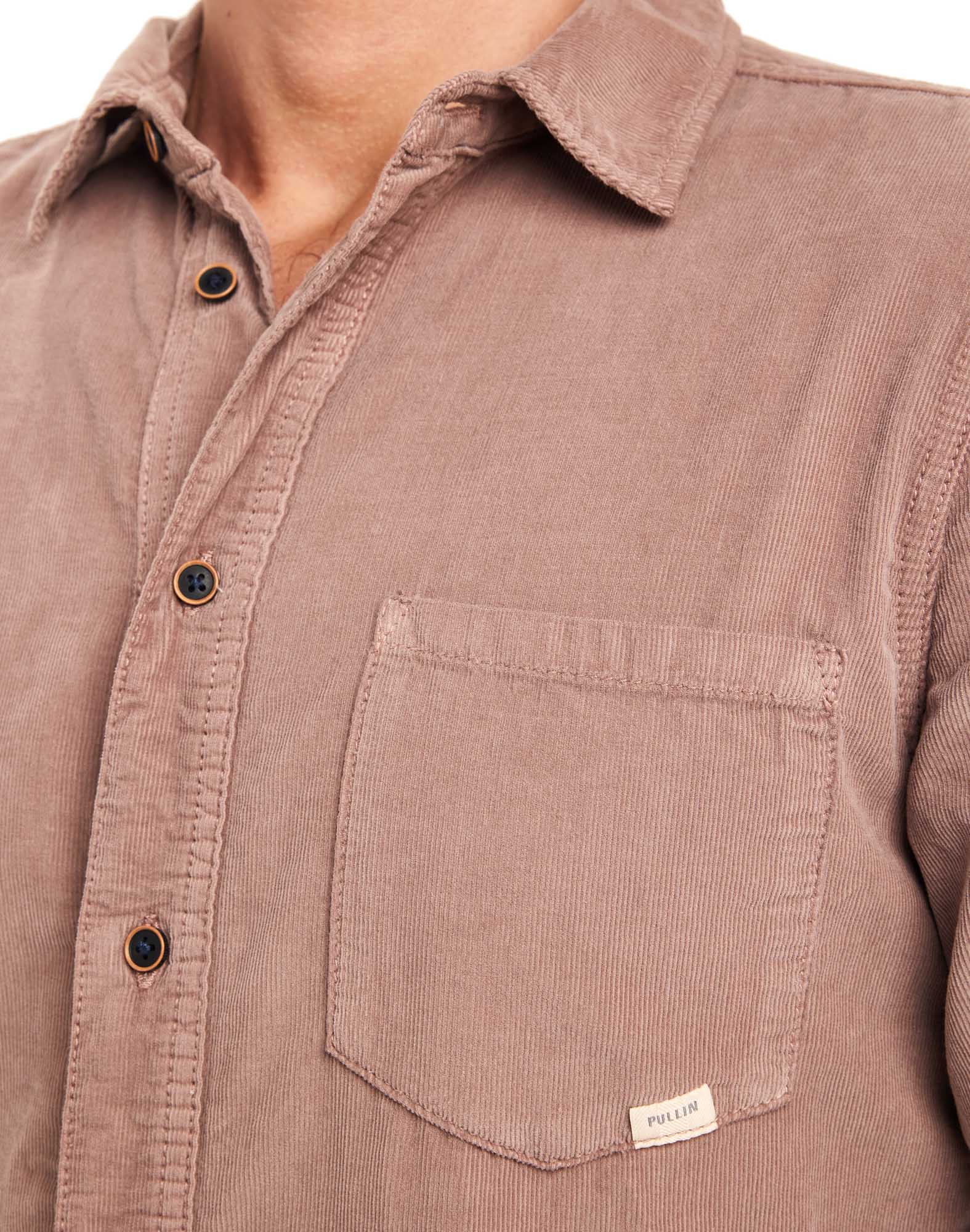 chemise velours mauve PULLIN en coton