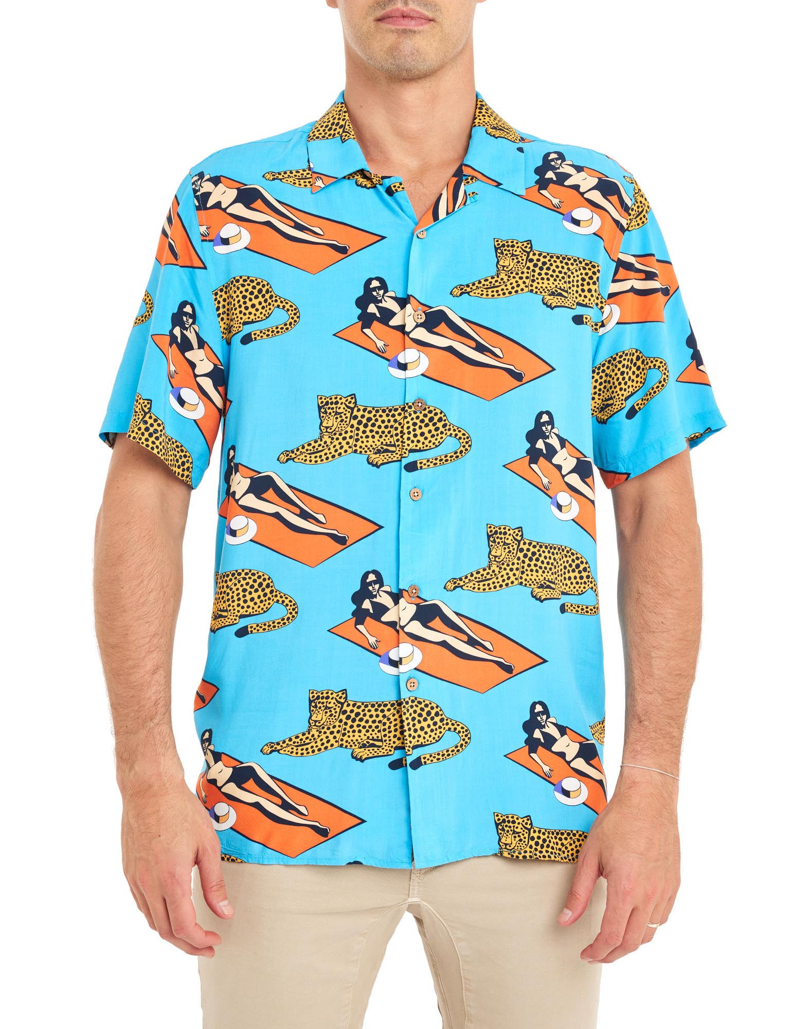 chemise hawaïenne cheetah PULLIN en viscose