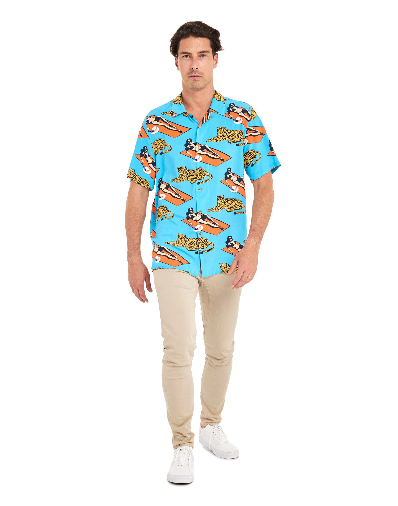 chemise hawaïenne cheetah PULLIN en viscose