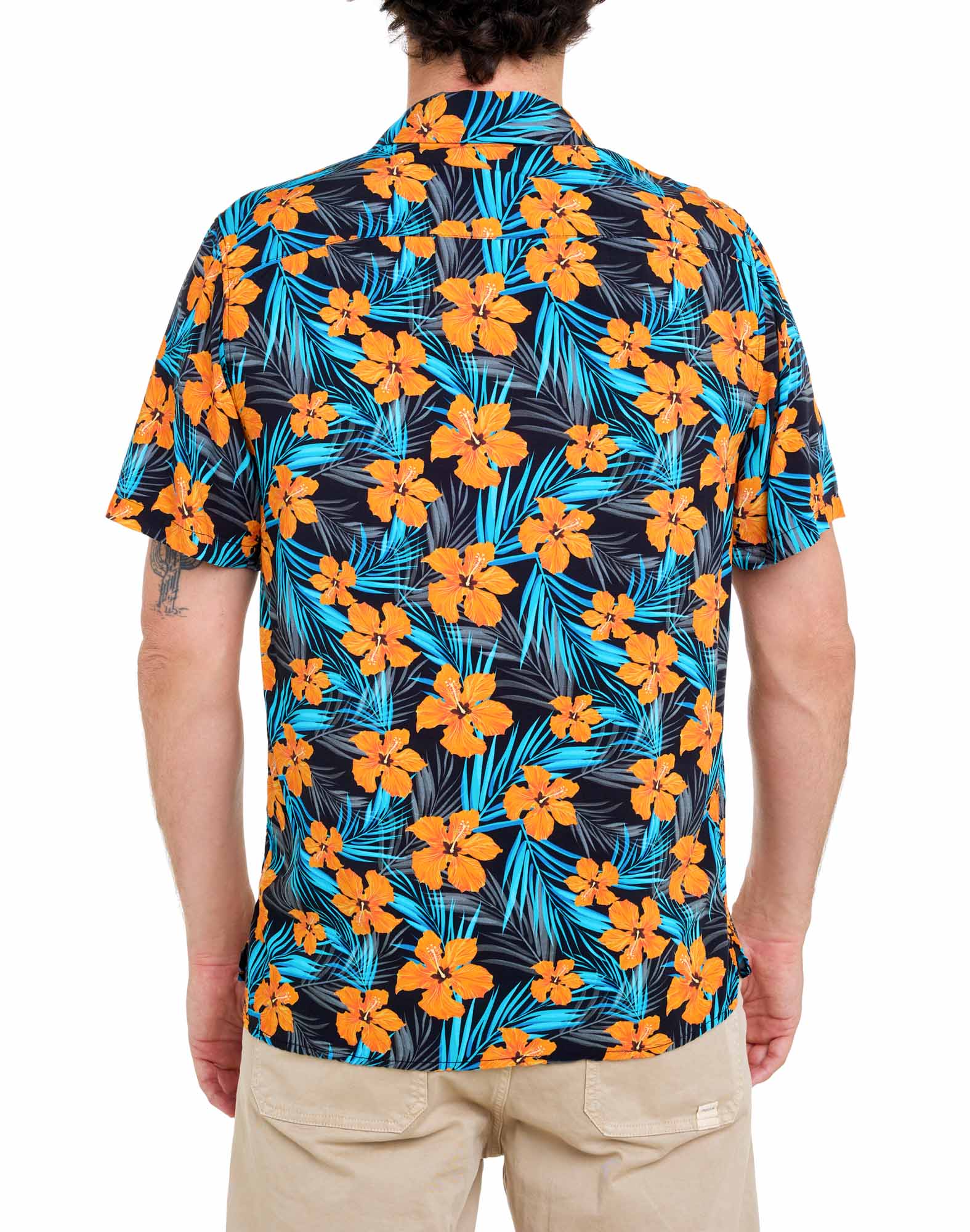 chemise hawaïenne orangeflo PULLIN en viscose