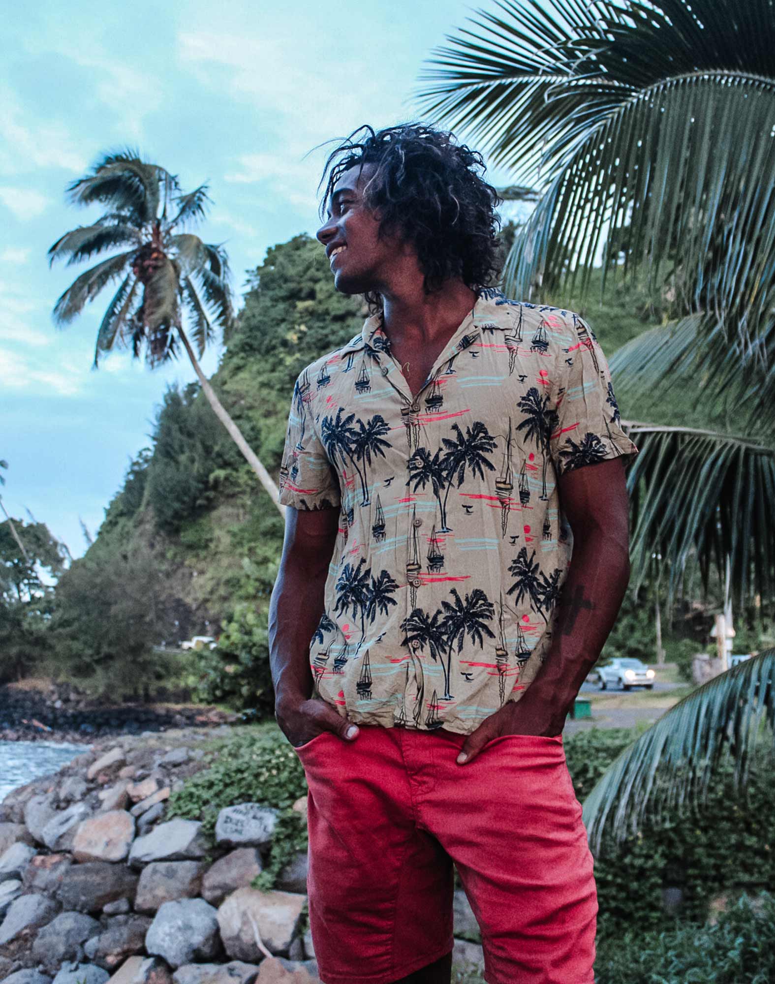 chemise hawaïenne stbarth PULLIN en coton