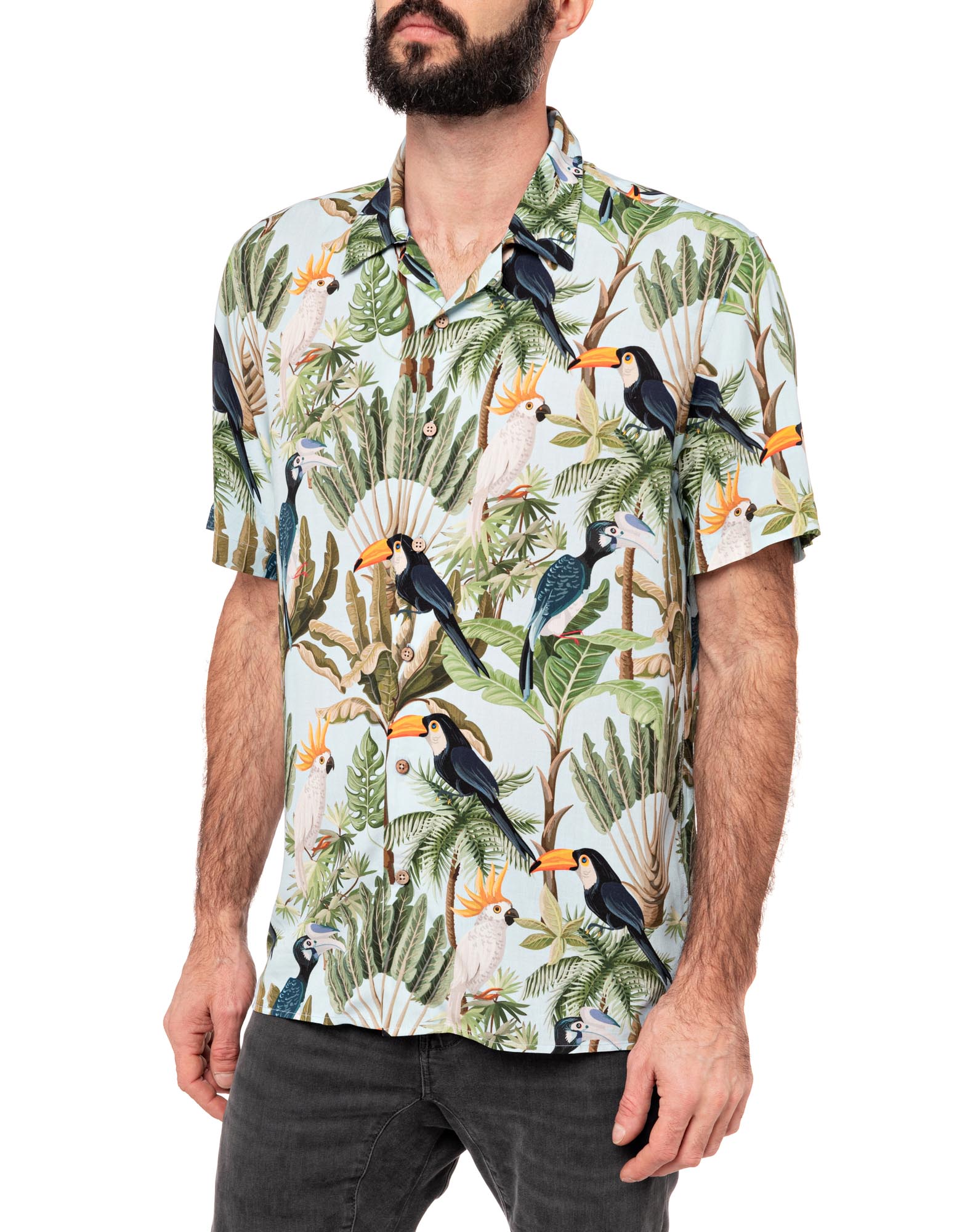 chemise hawaïenne toucanos PULLIN en coton