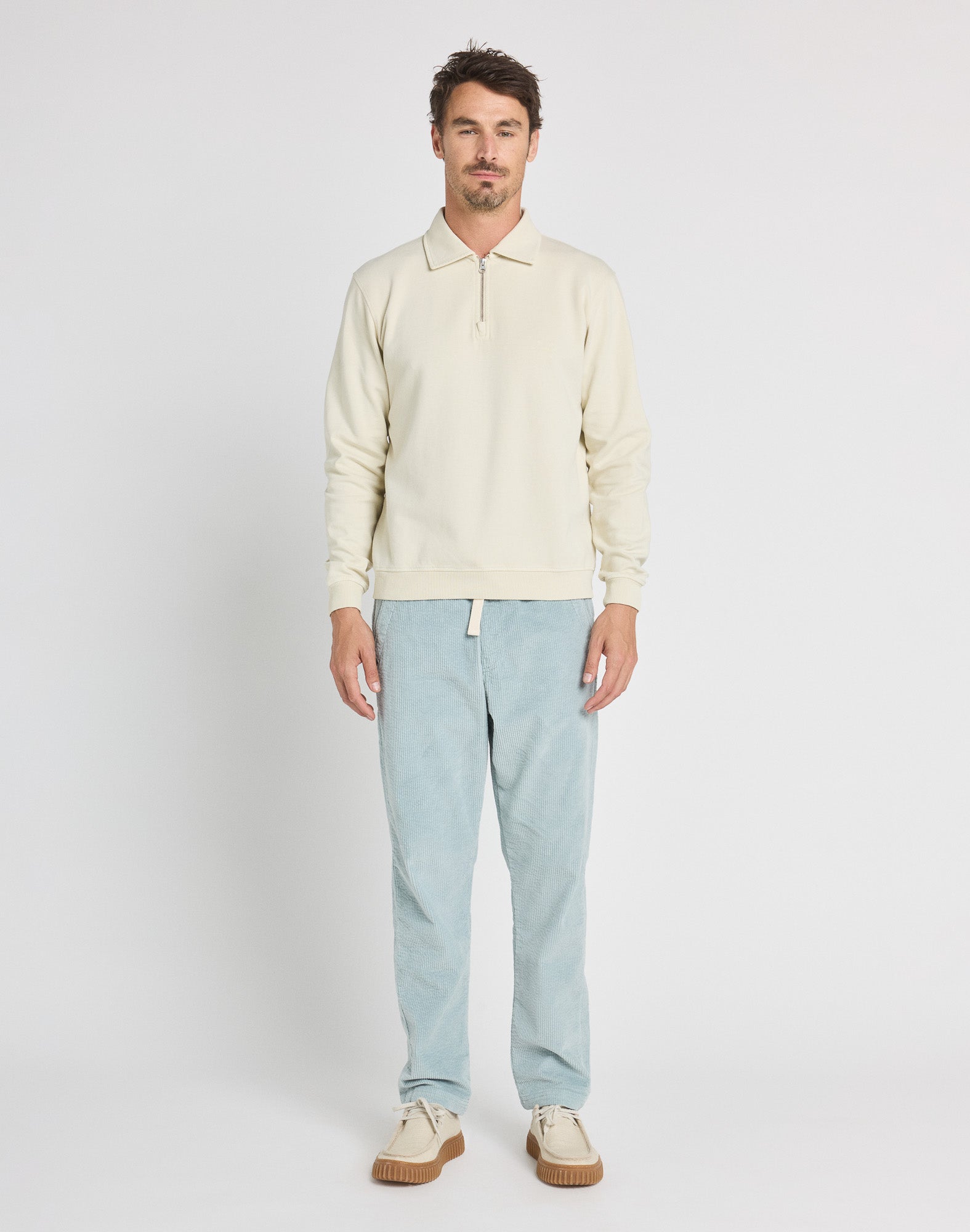 crew neck zip bone PULLIN