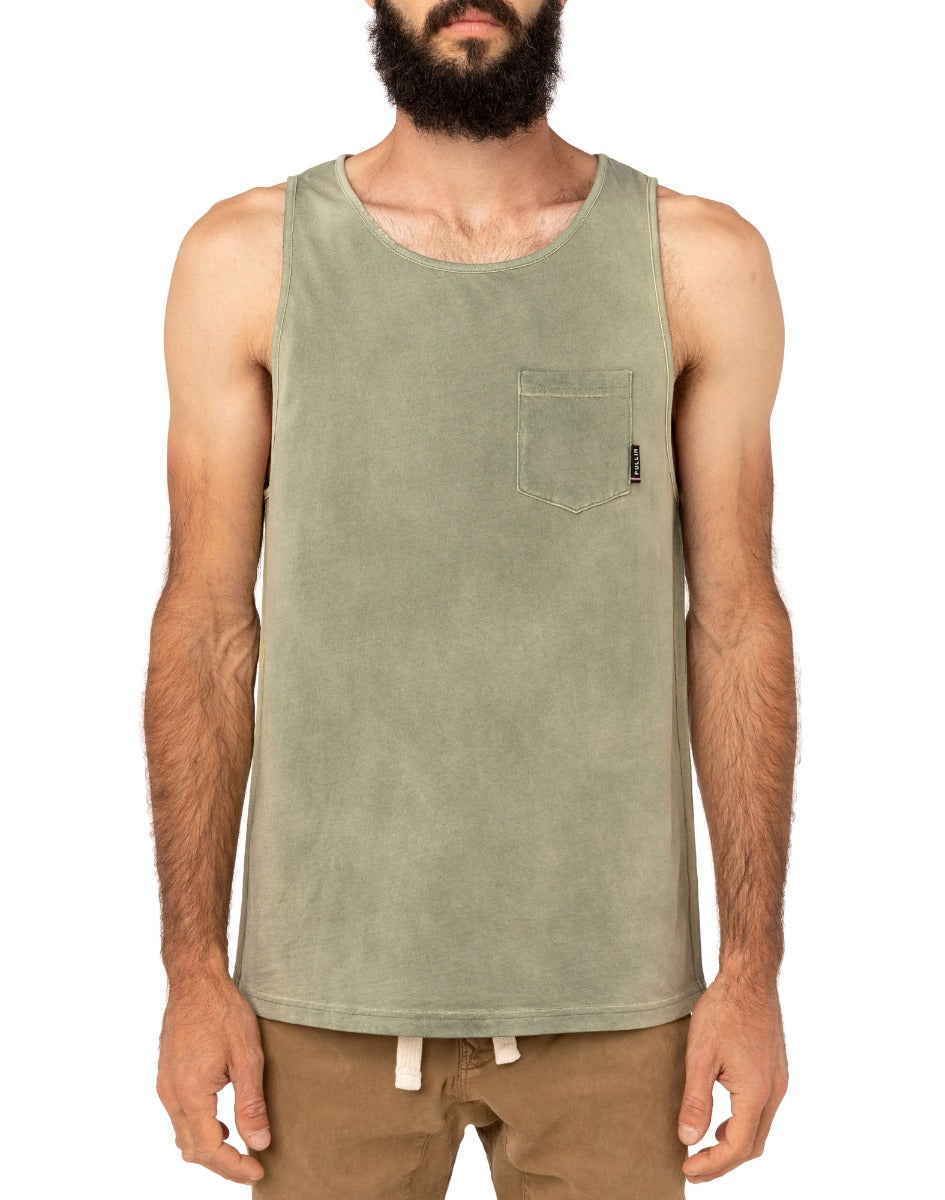 debardeur homme green PULLIN en coton