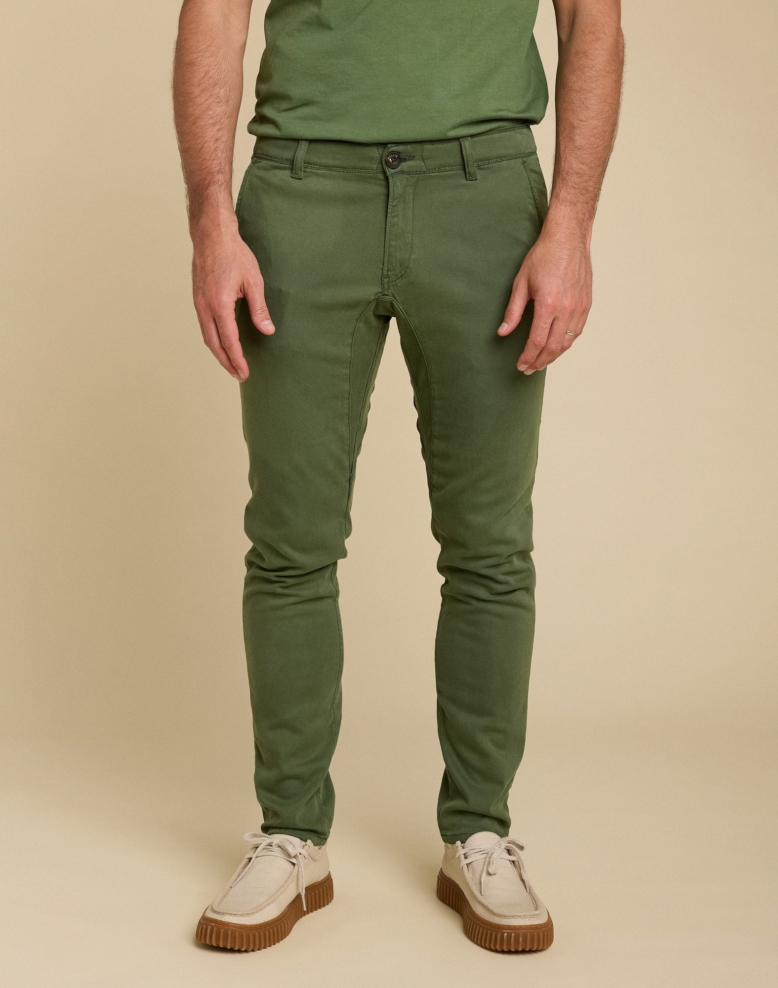 pantalon chino bronze PULLIN en tencel