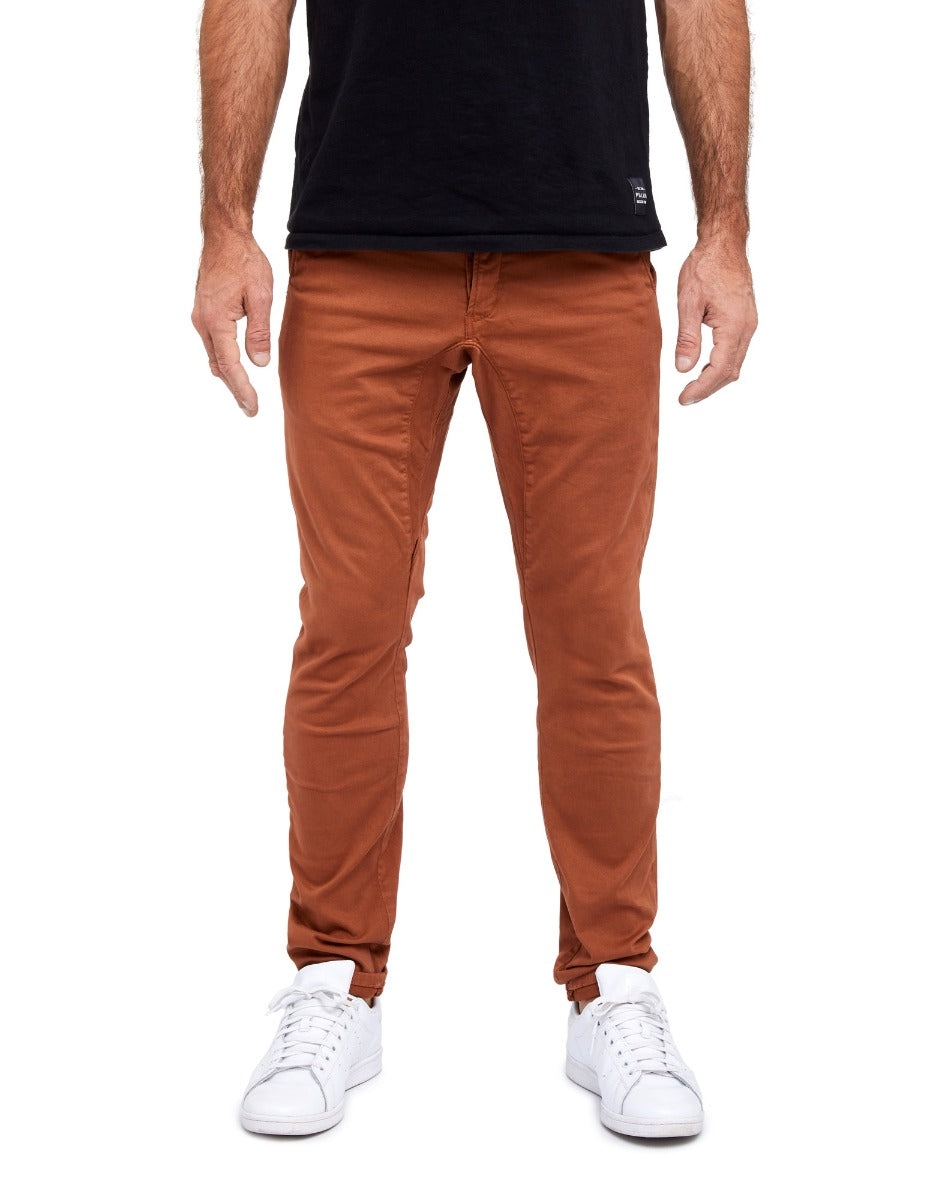 pantalon homme chino caramel PULLIN en coton