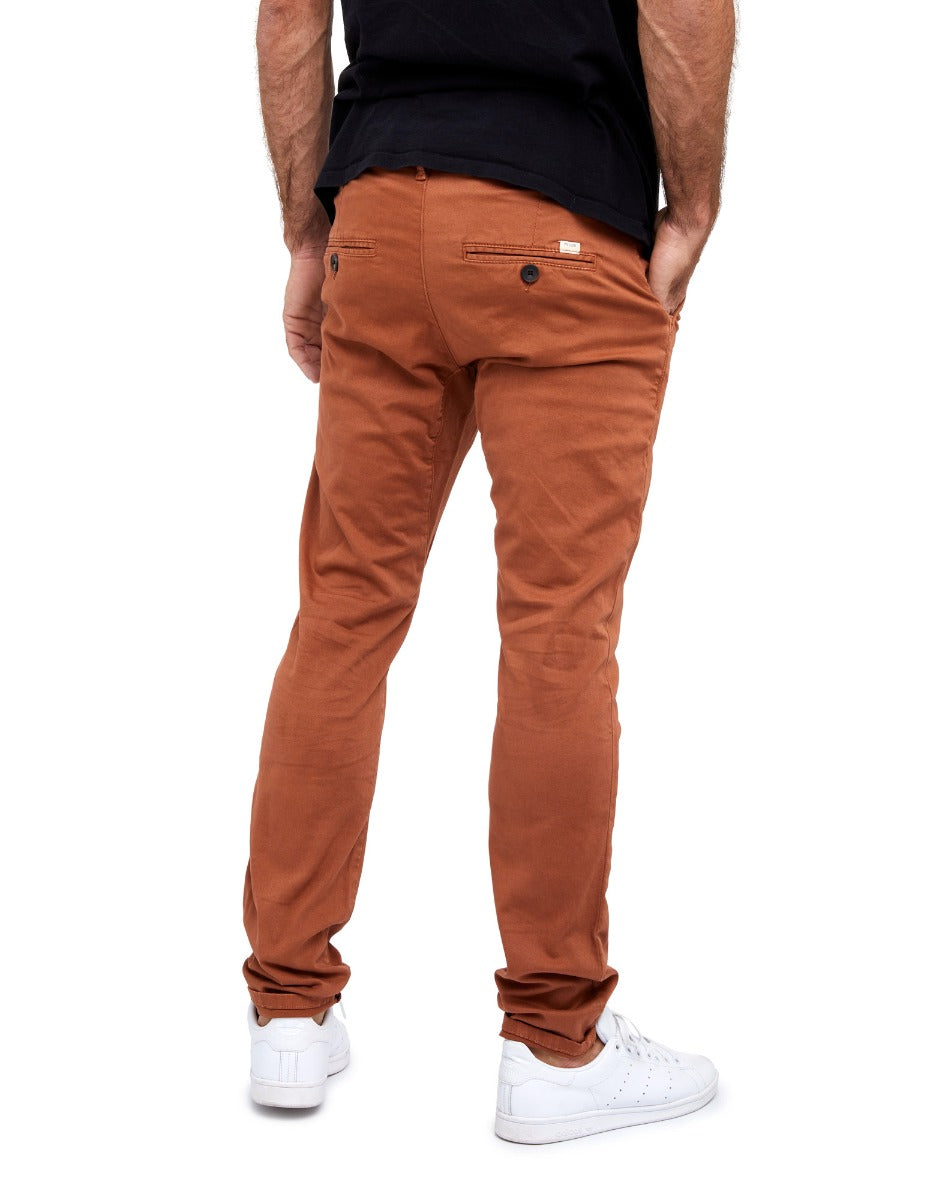 pantalon homme chino caramel PULLIN en coton