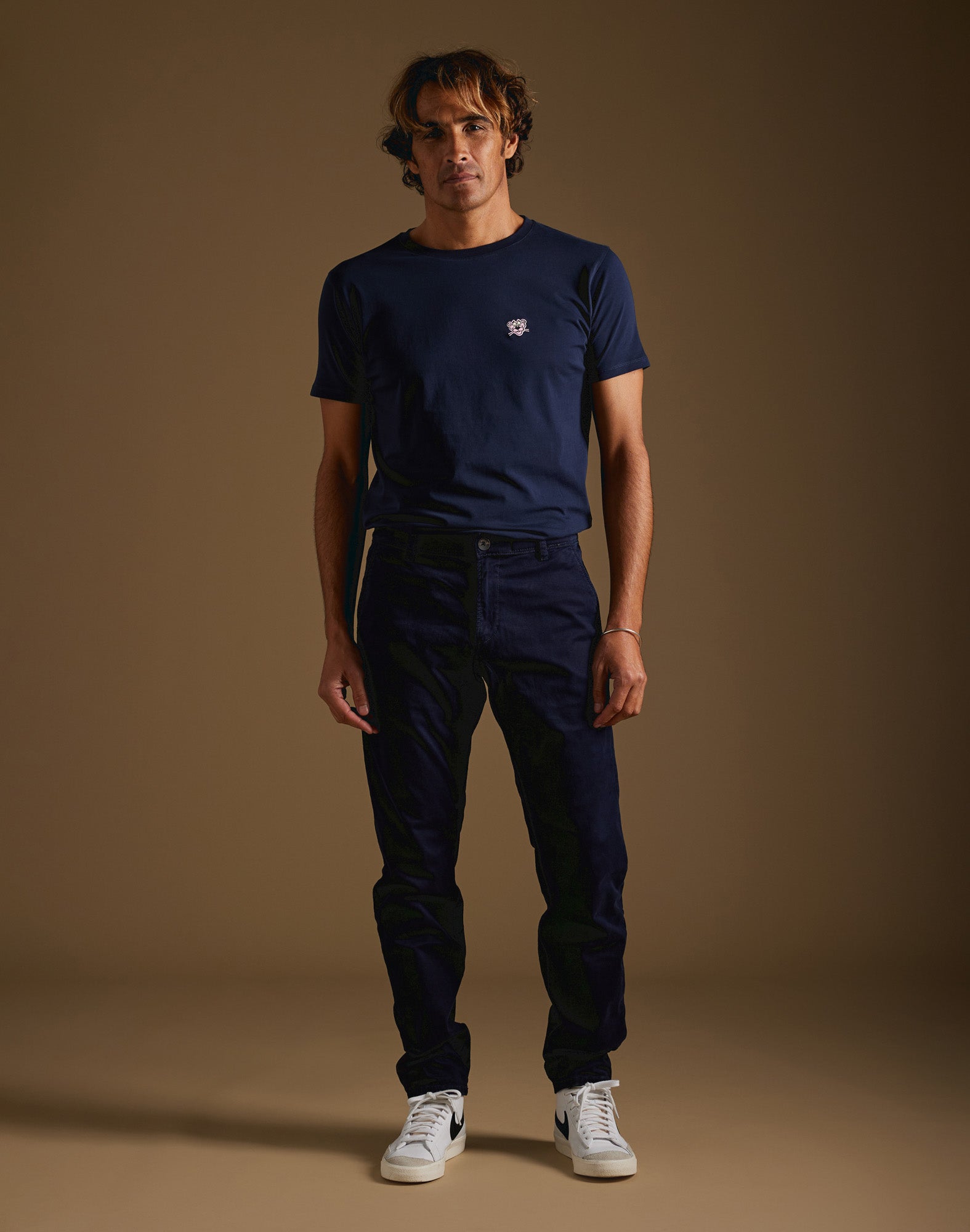 pantalon chino indigo PULLIN en coton