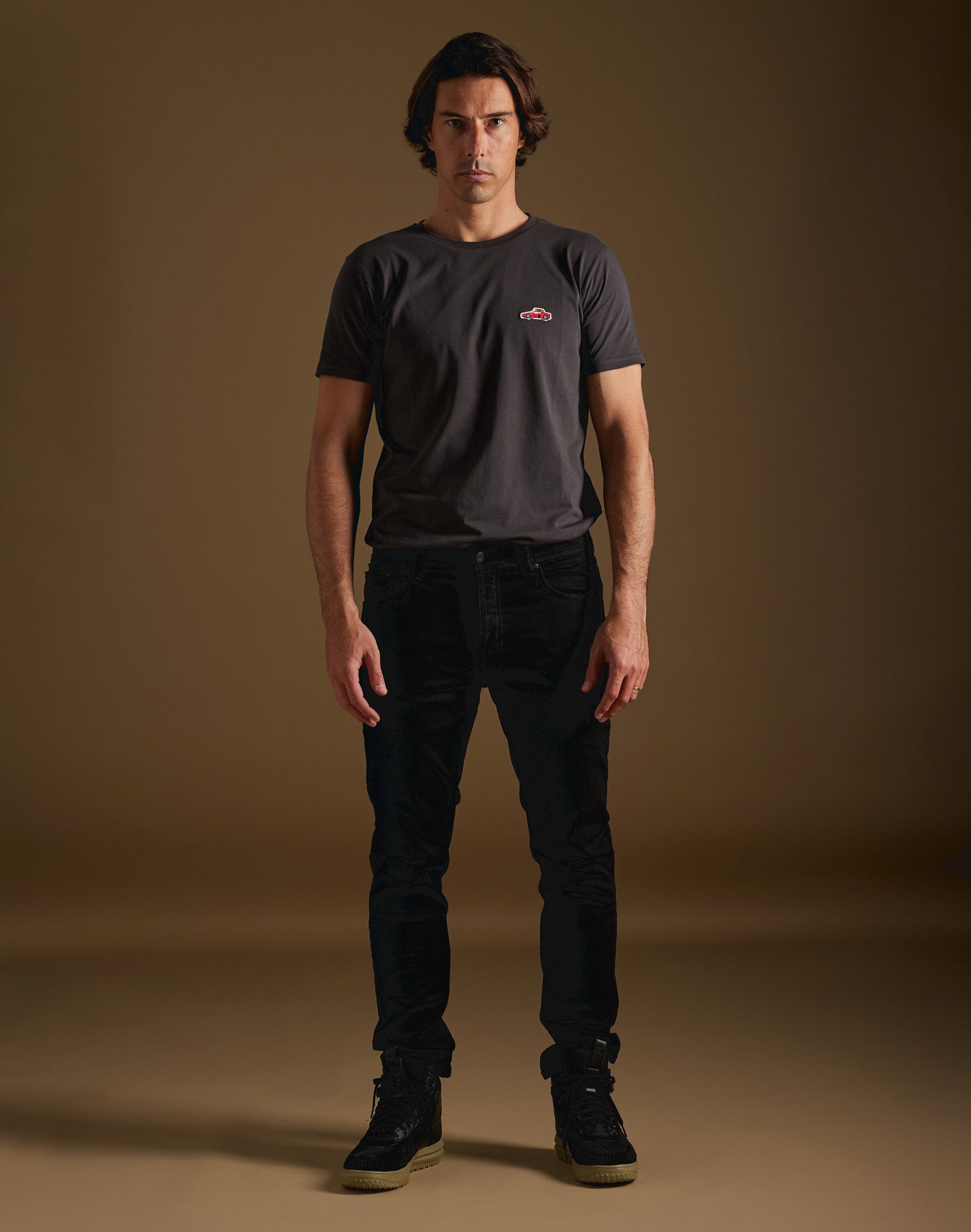 pantalon regular black PULLIN en coton