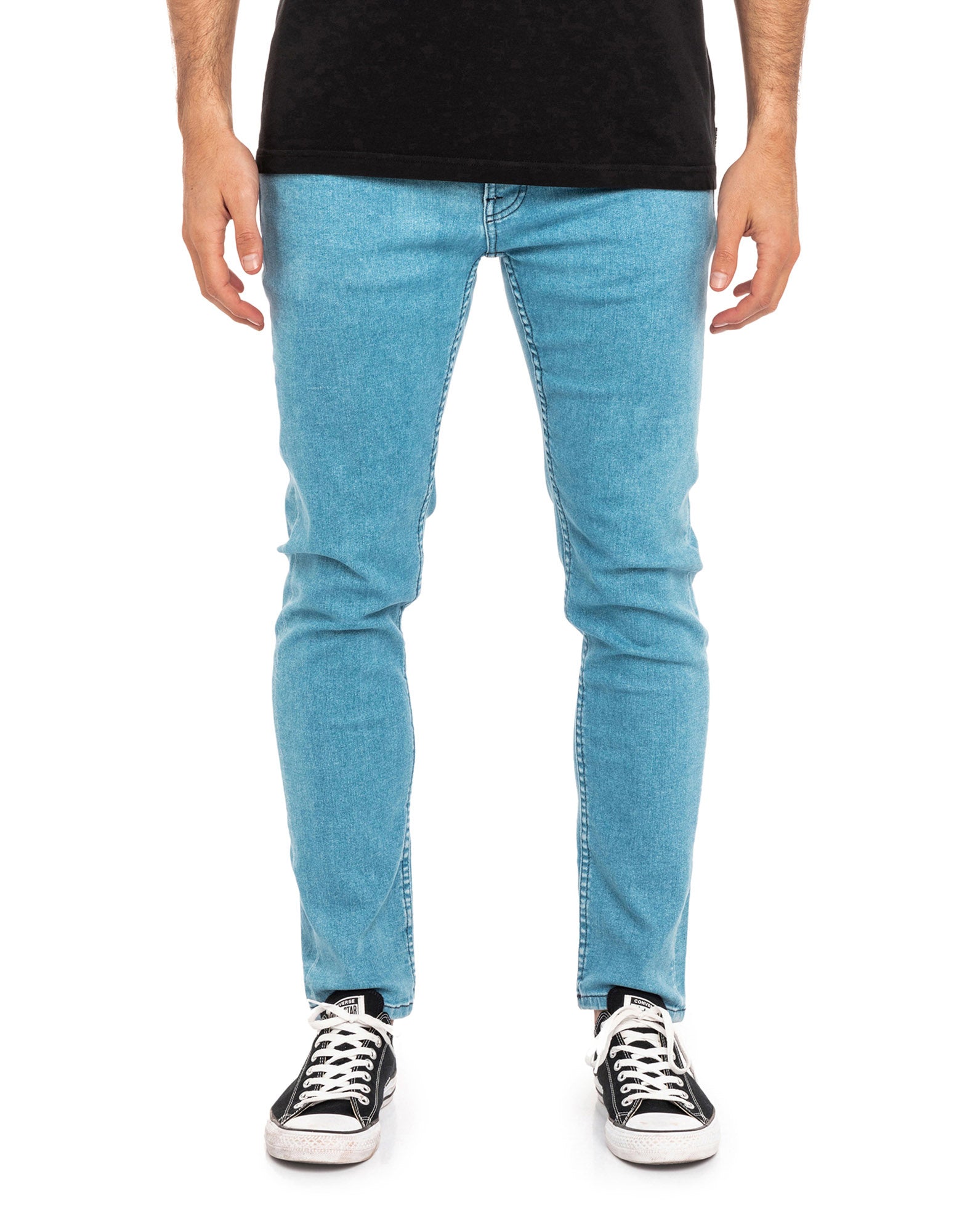 pantalon regular lightblue PULLIN en coton