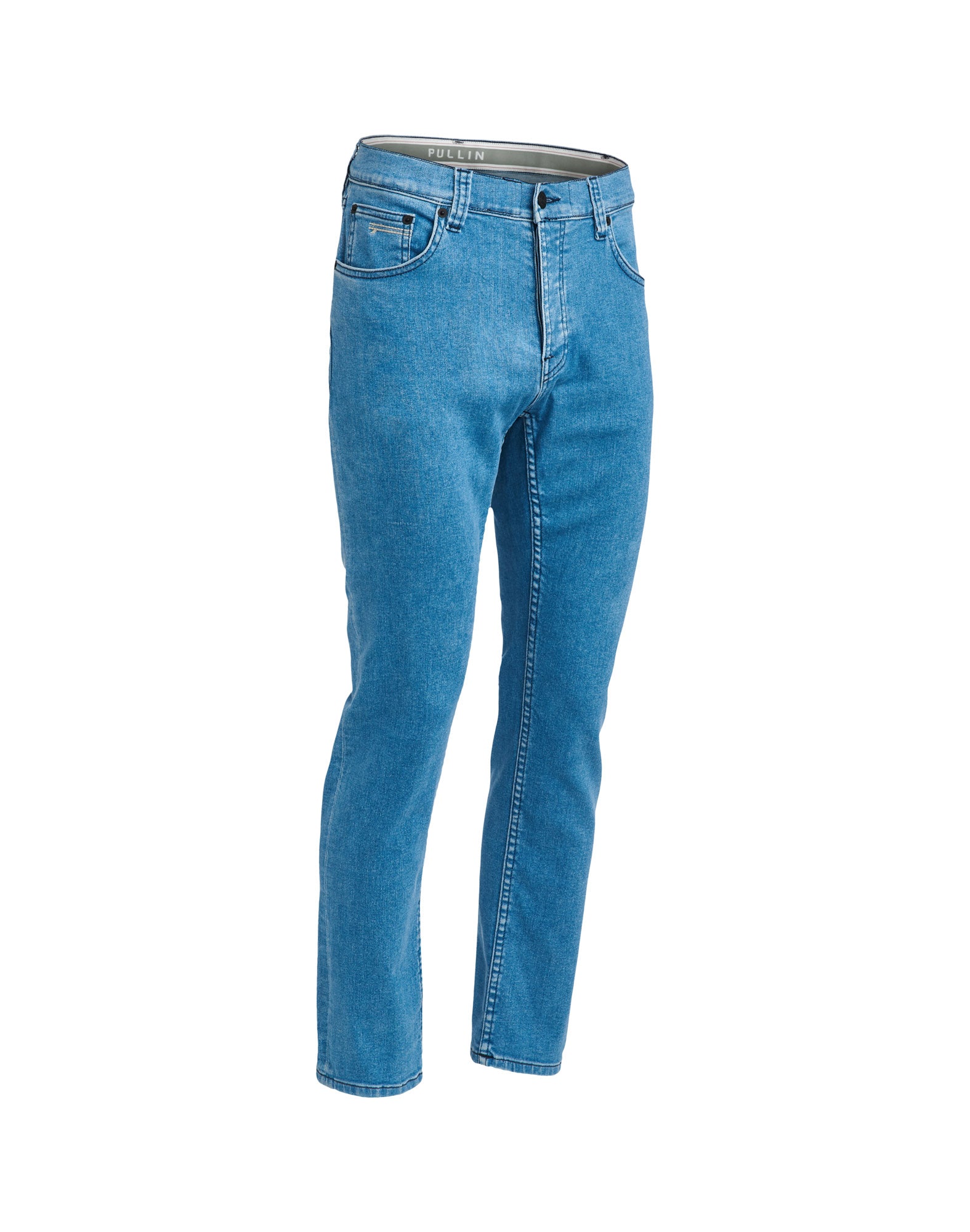 pantalon regular lightblue PULLIN en coton