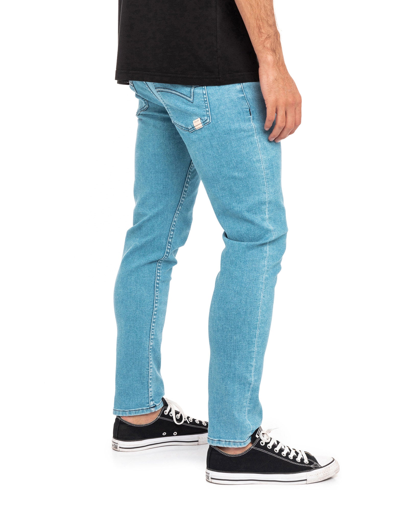 pantalon regular lightblue PULLIN en coton