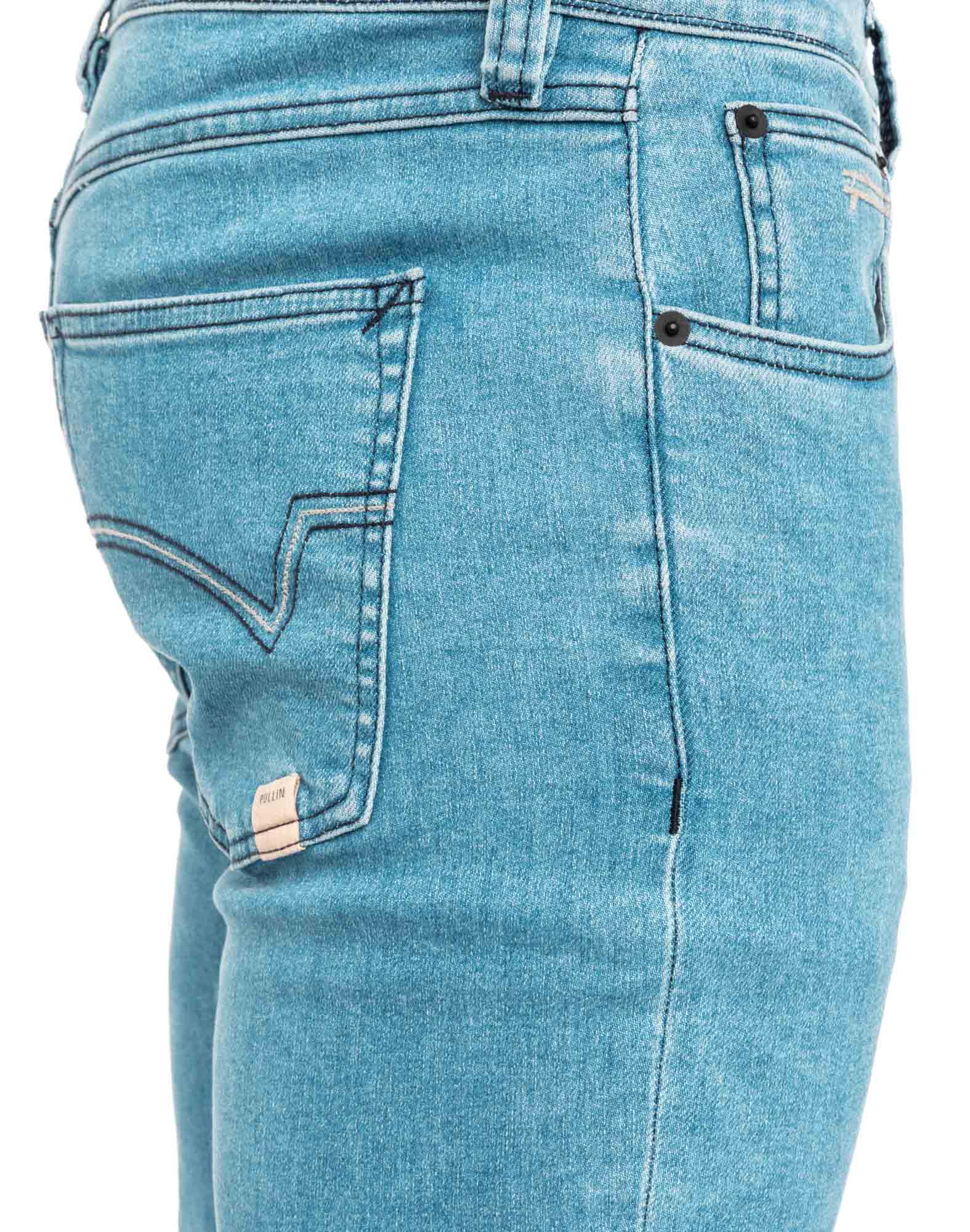pantalon regular lightblue PULLIN en coton