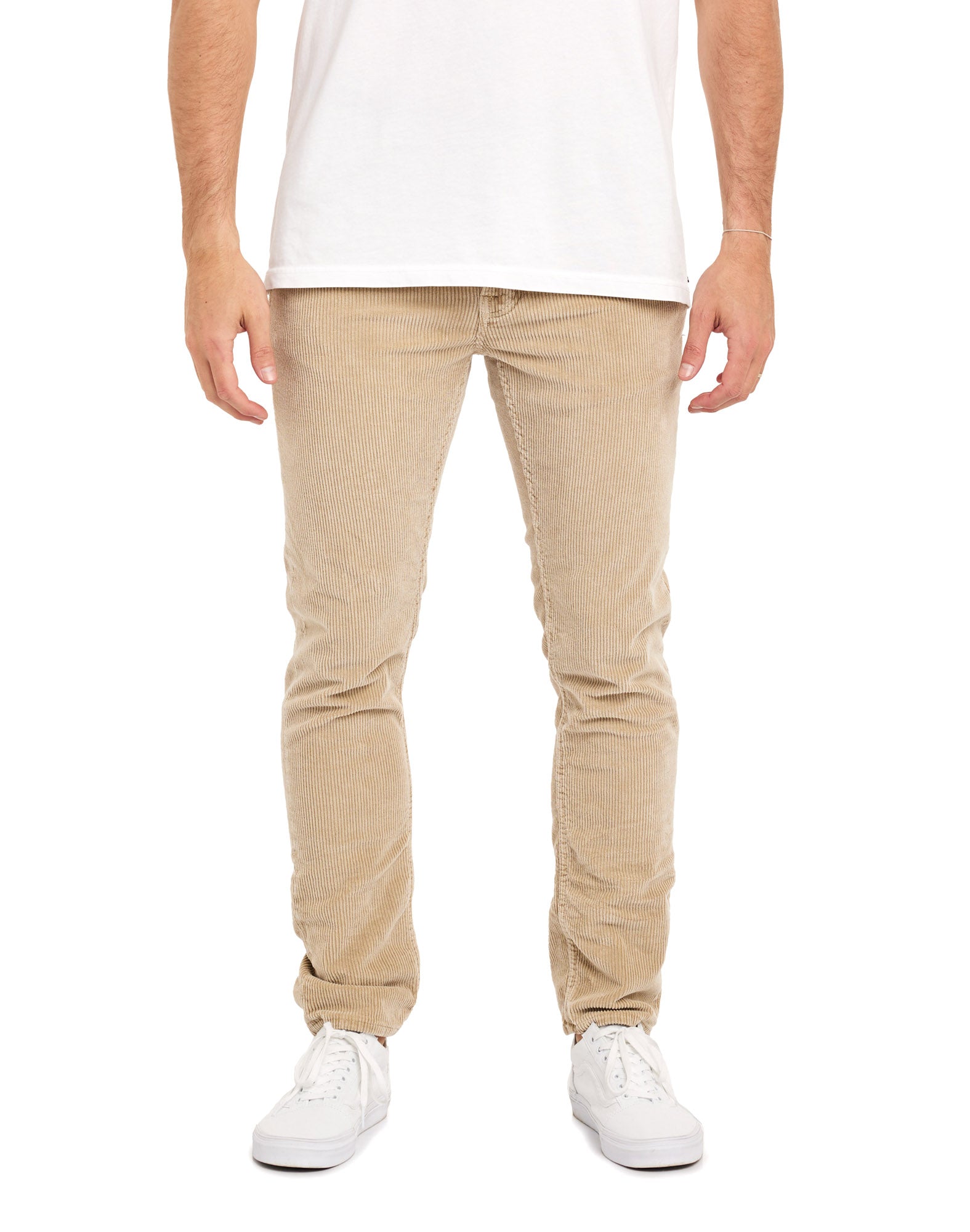 pantalon regular cream PULLIN en coton