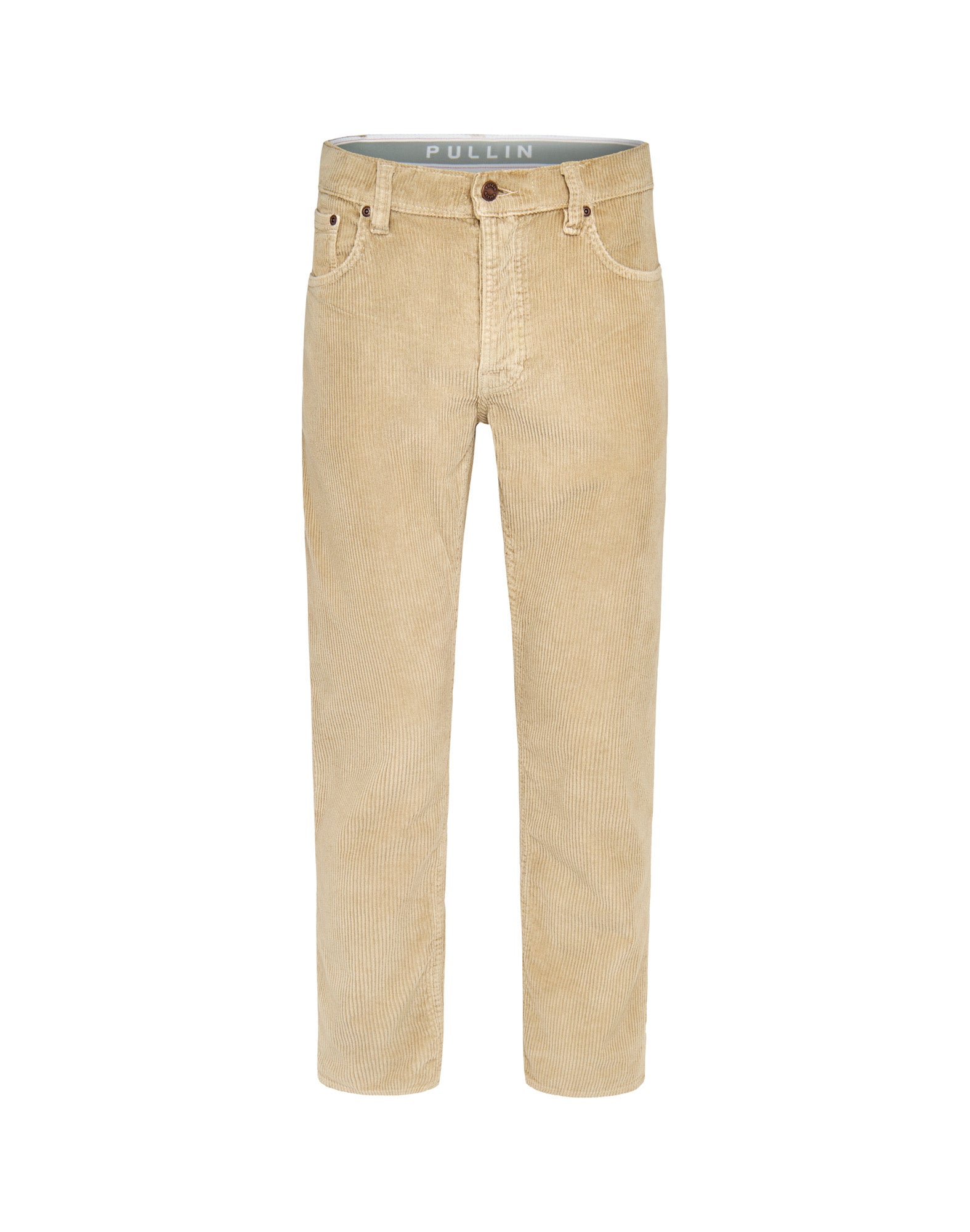 pantalon regular cream PULLIN en coton