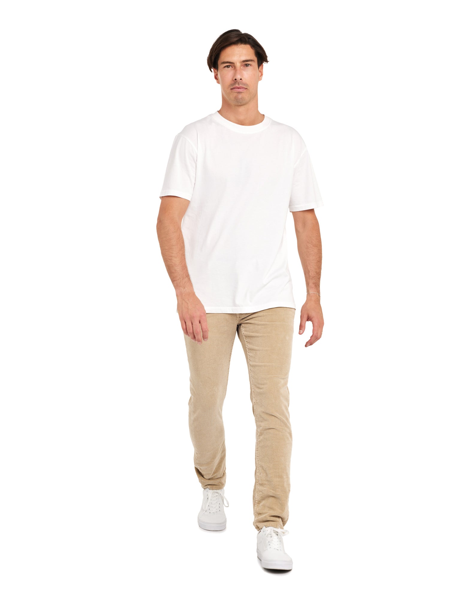 pantalon regular cream PULLIN en coton