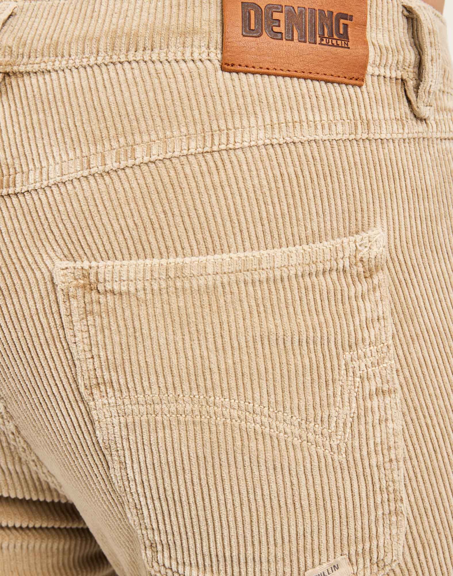 pantalon regular cream PULLIN en coton