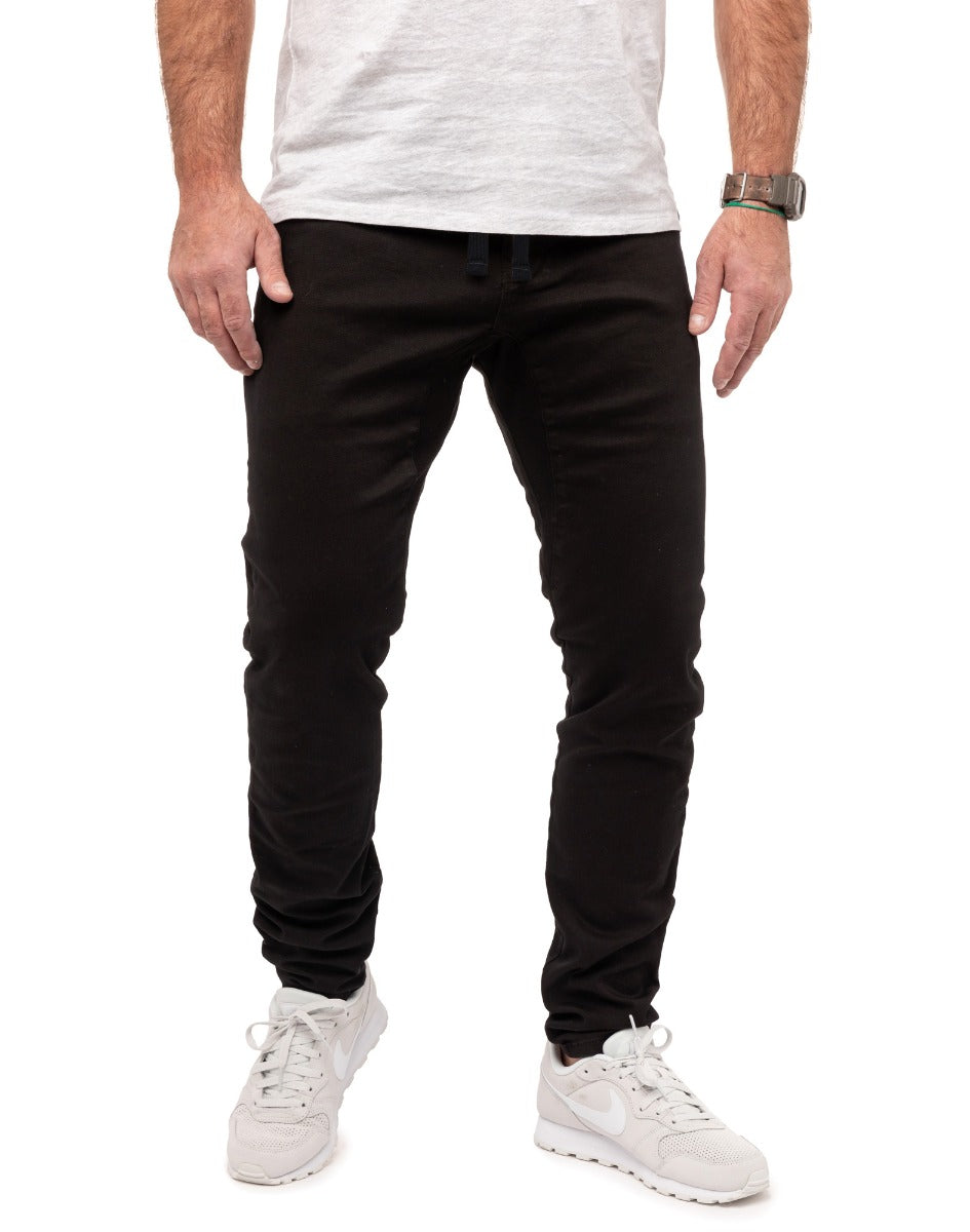 pantalon tapered allblack PULLIN en coton