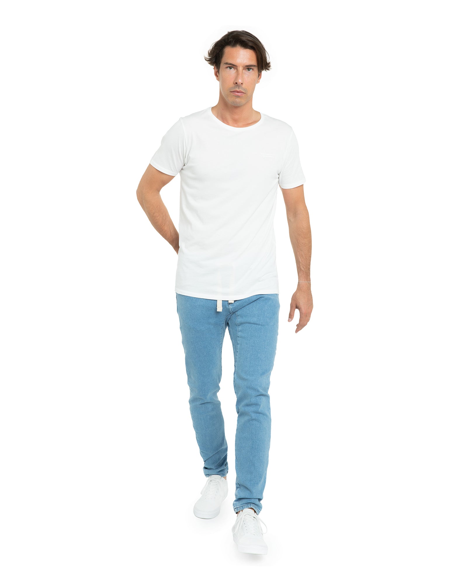 pantalon tapered lightblue PULLIN en coton