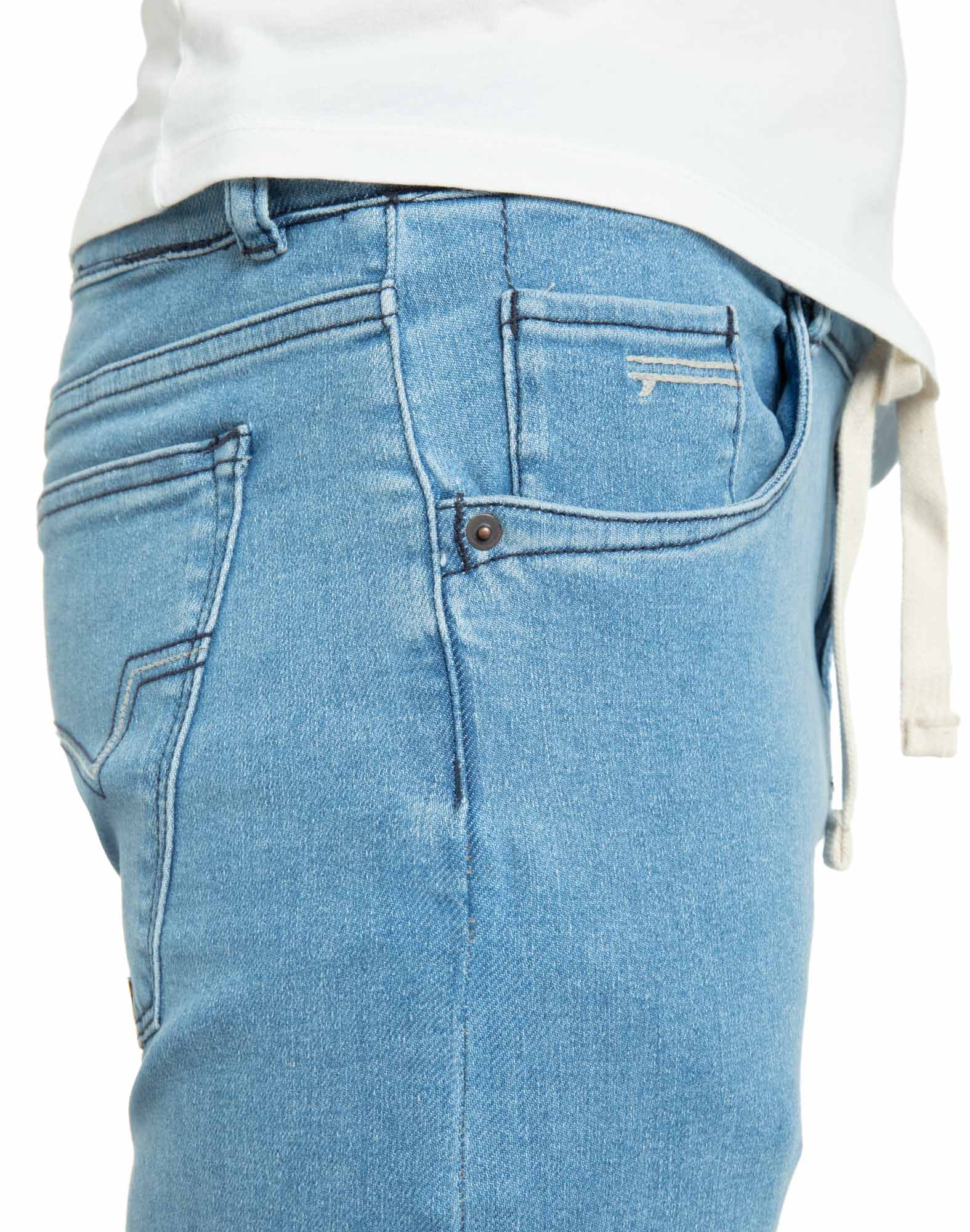 pantalon tapered lightblue PULLIN en coton