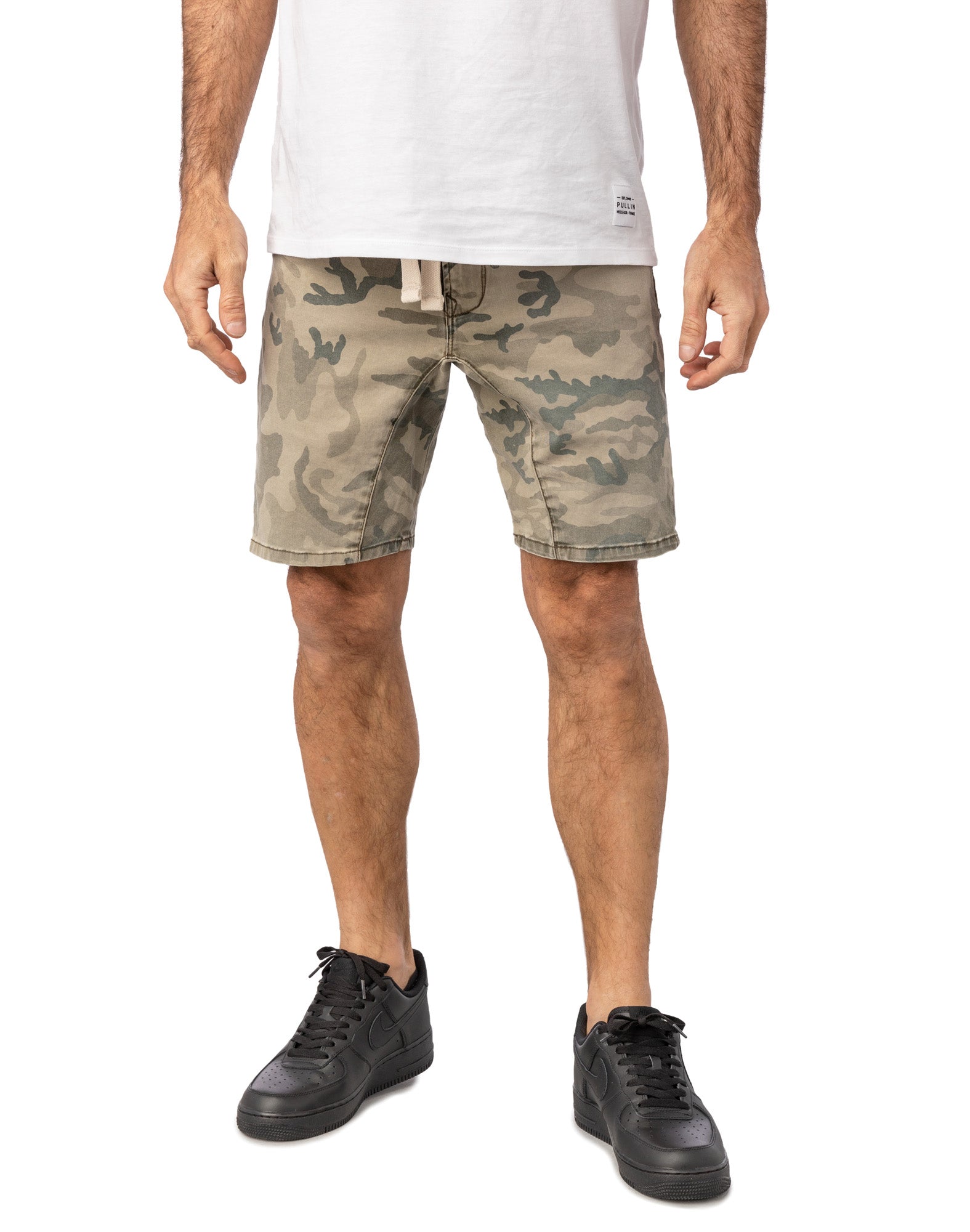 short tapered camogreen2 PULLIN en coton