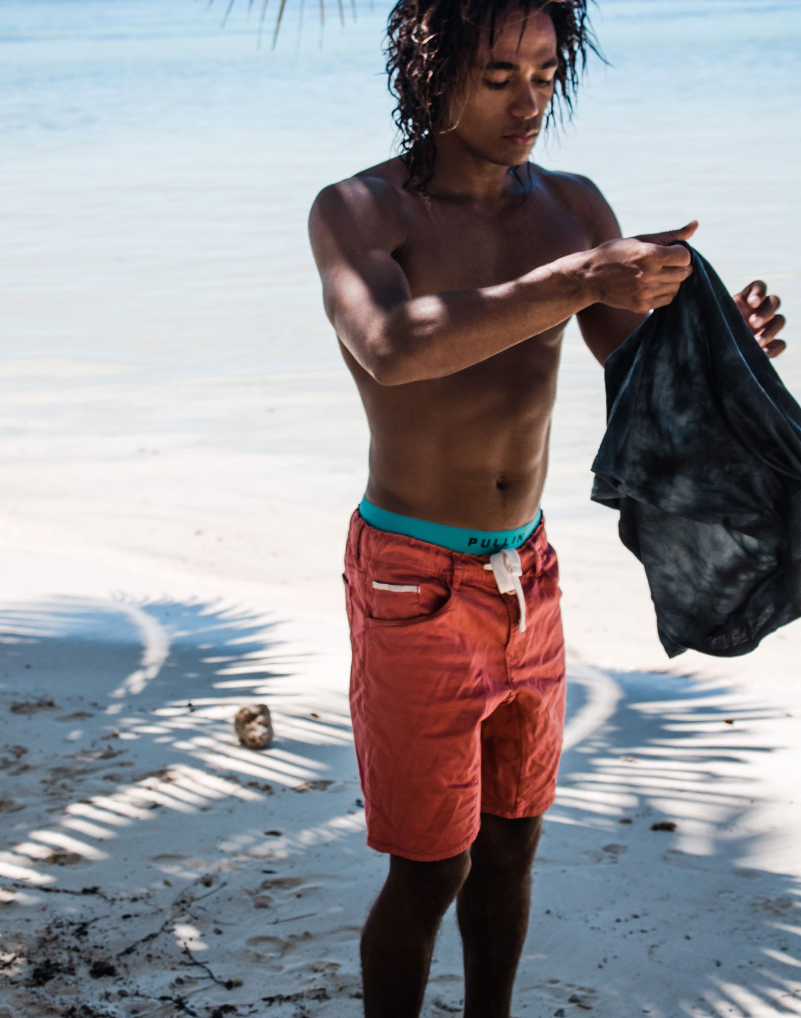 short tapered papaya PULLIN en coton