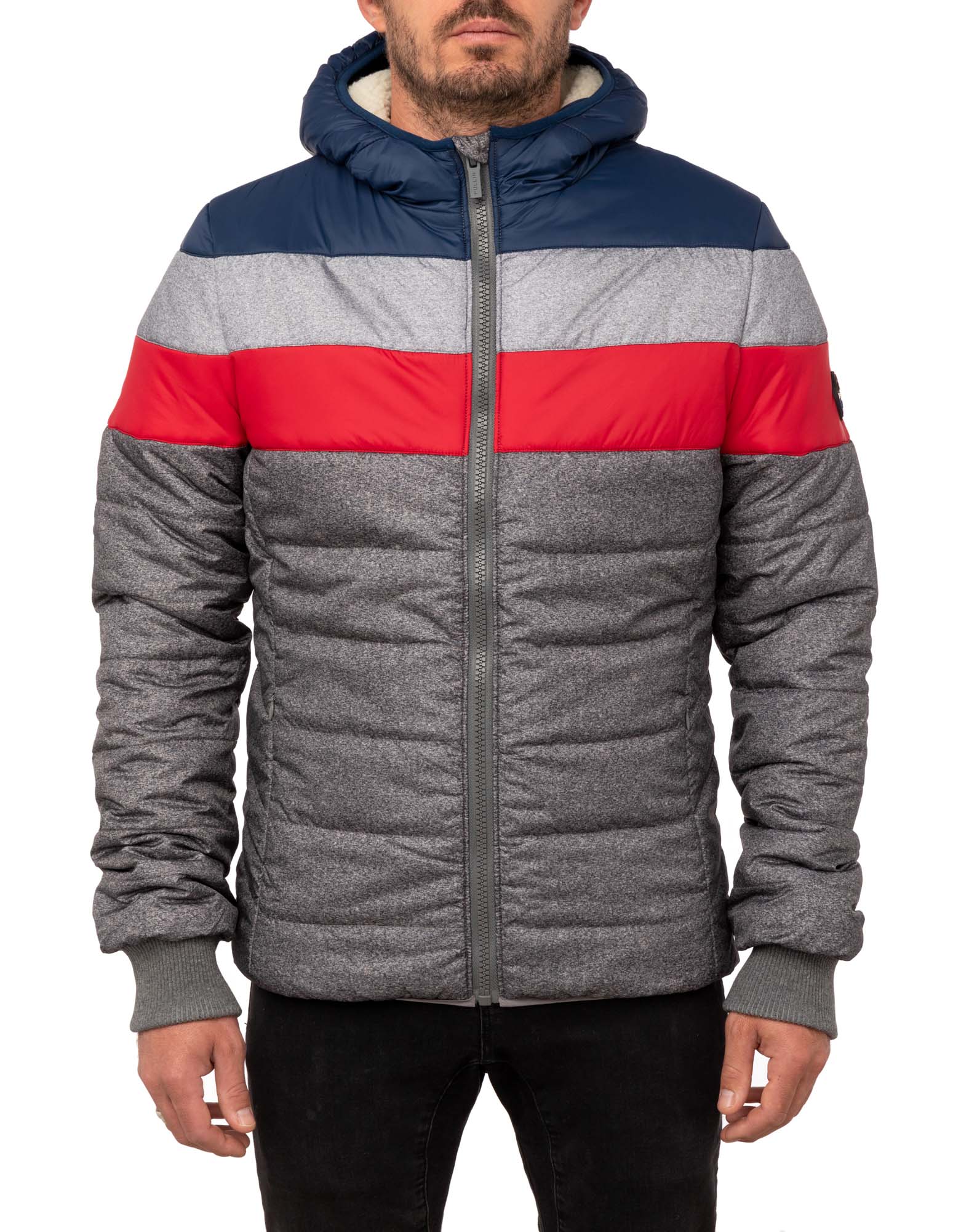 doudoune capuche greyrainbow PULLIN en nylon