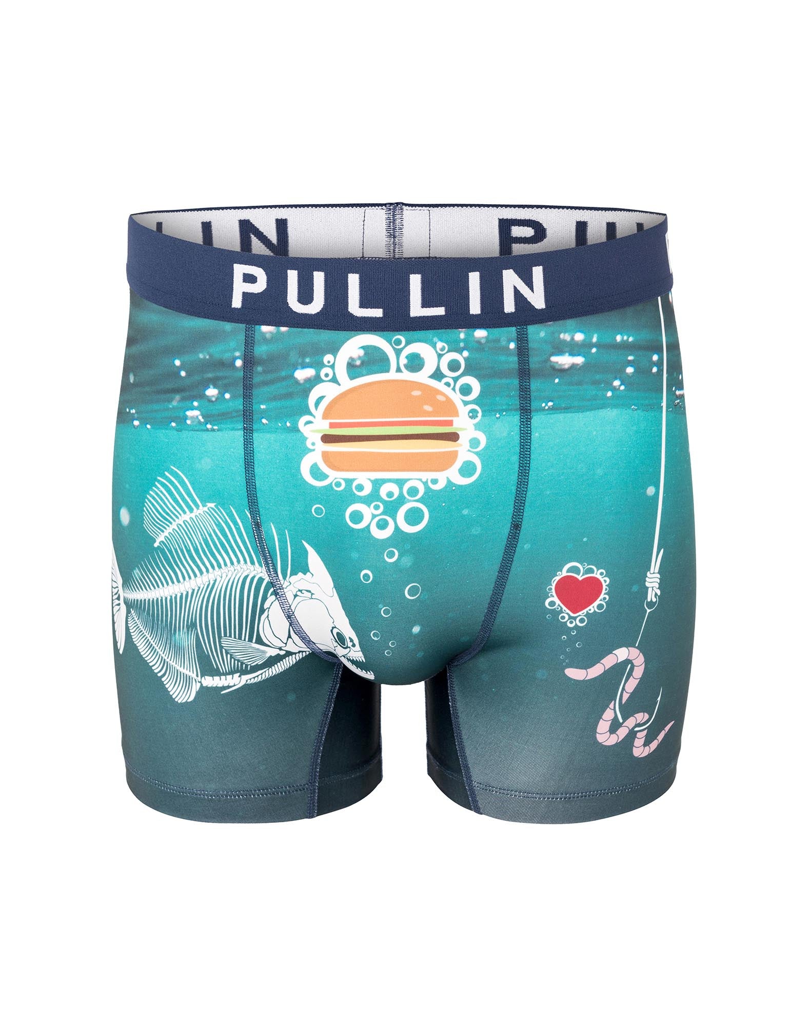 boxer homme imprimé boxer long fishburger PULLIN en lycra