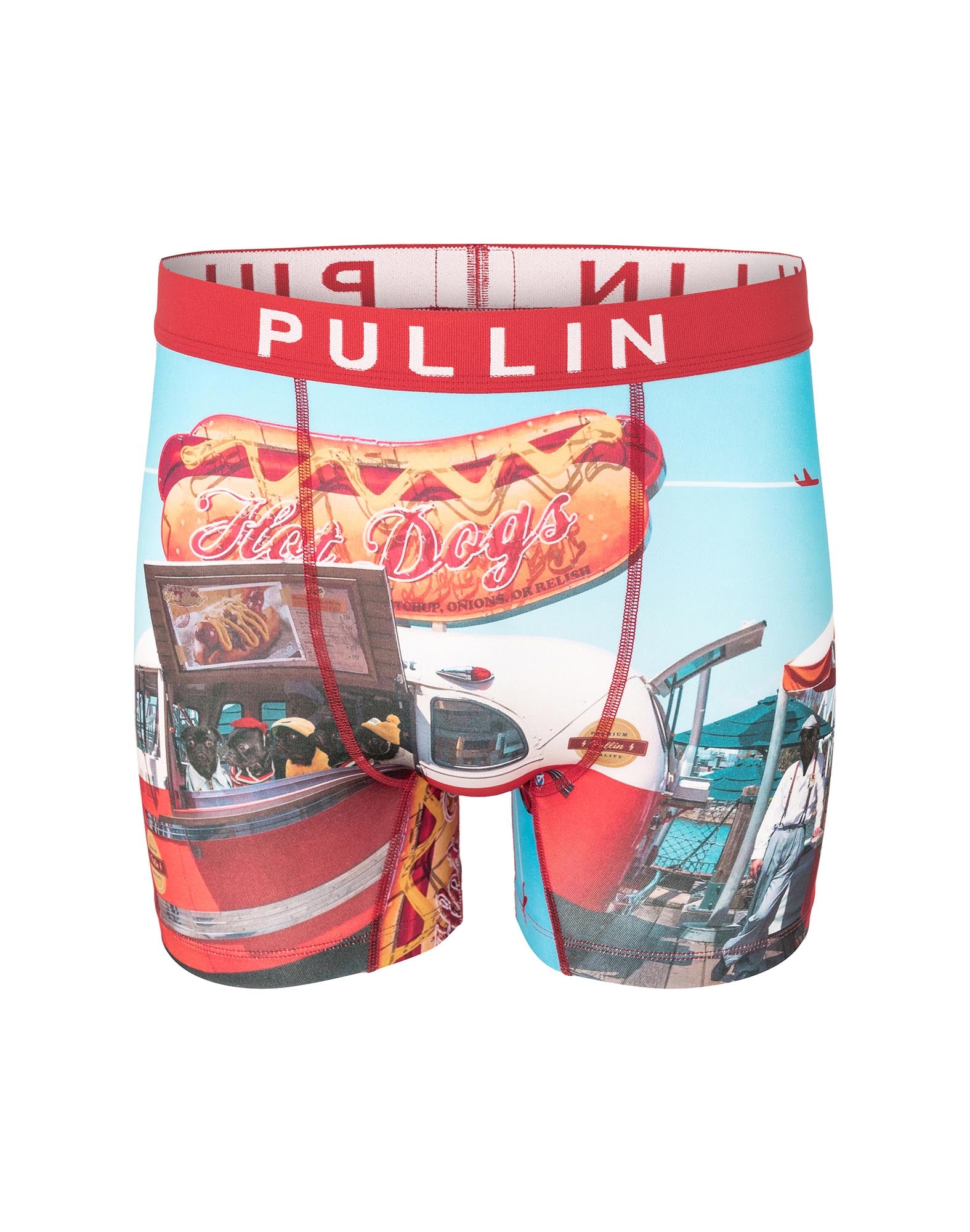 boxer homme imprimé boxer long hotdoggos PULLIN en lycra