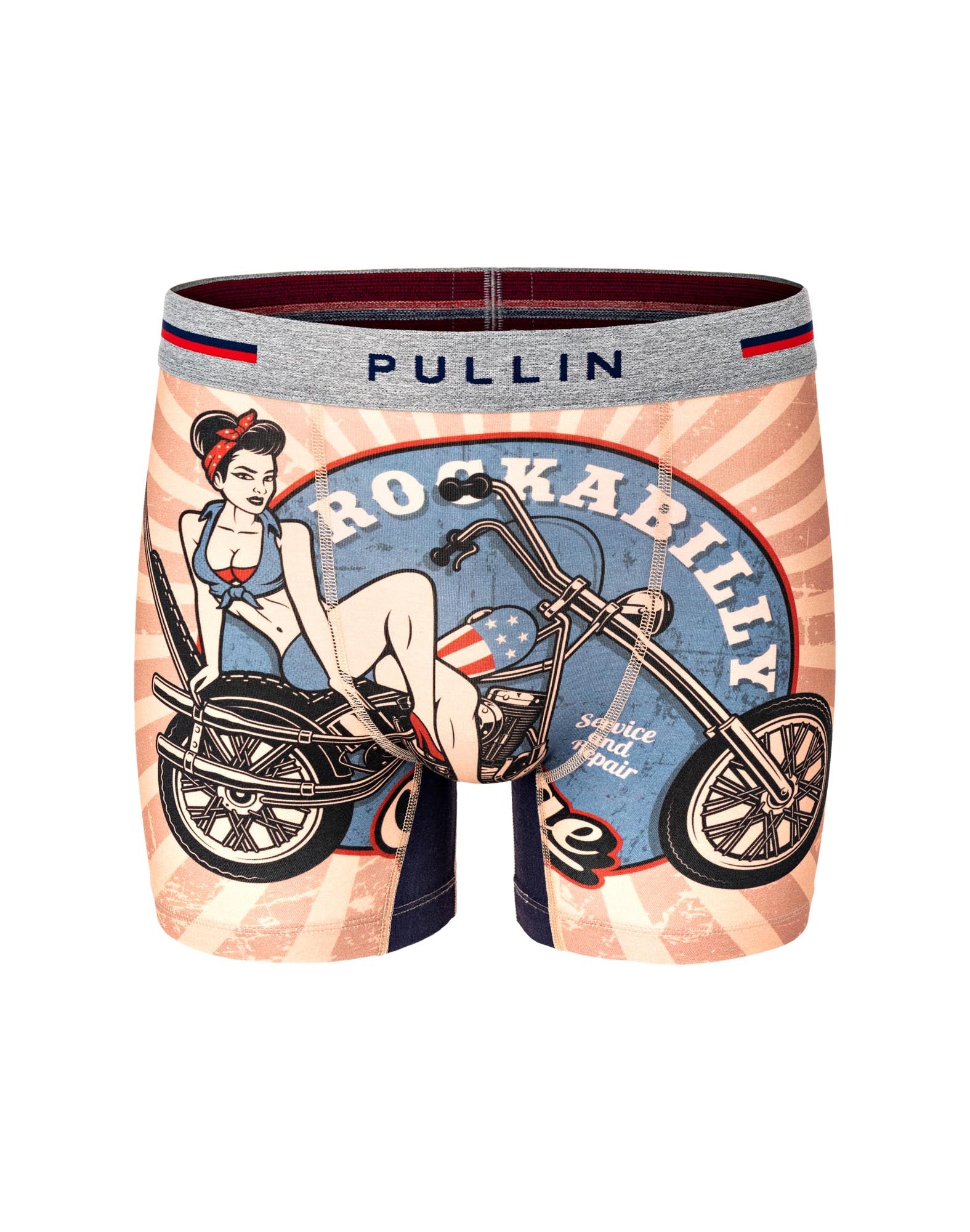 boxer long coton imprime rockabilly PULLIN en coton