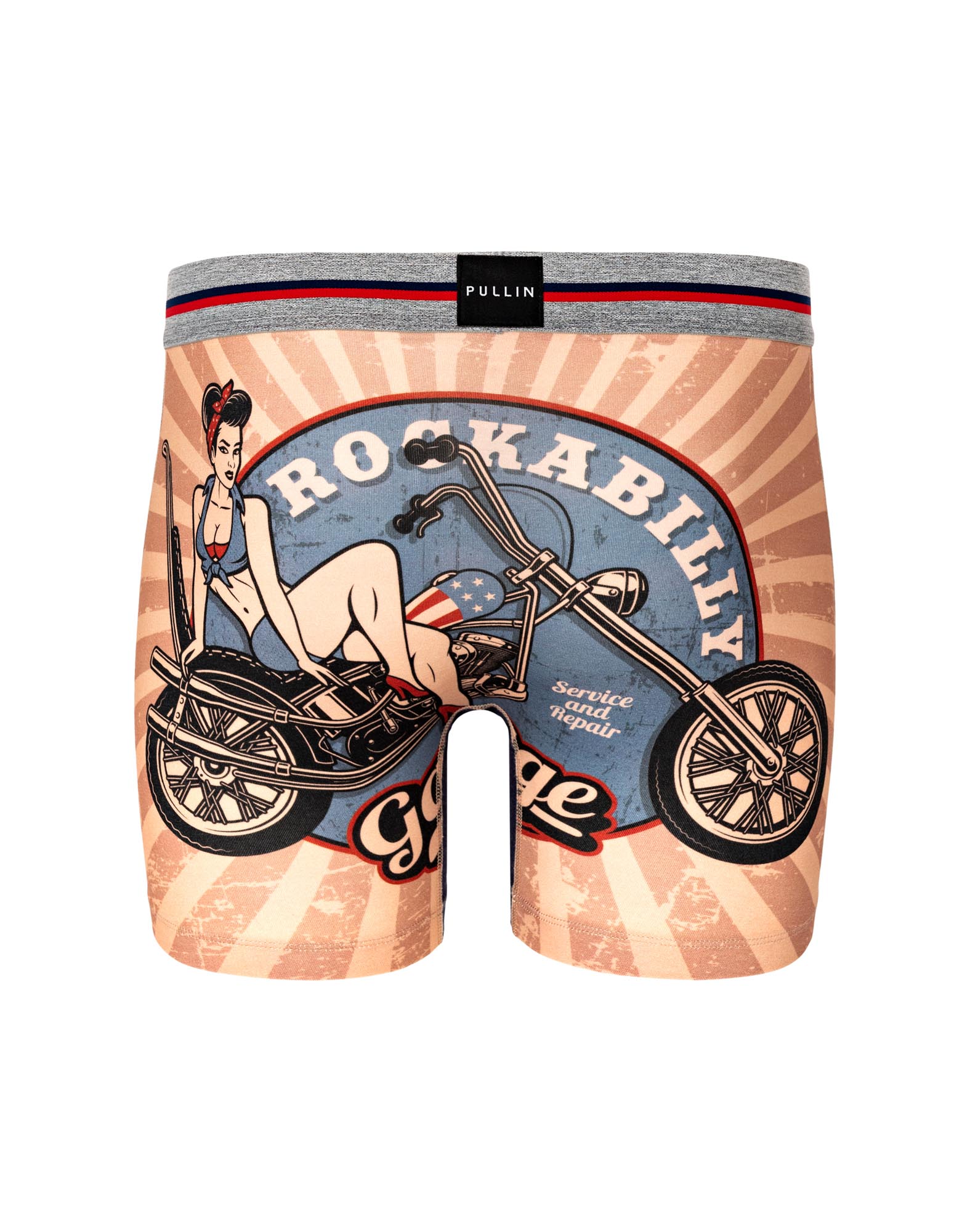 boxer long coton imprime rockabilly PULLIN en coton