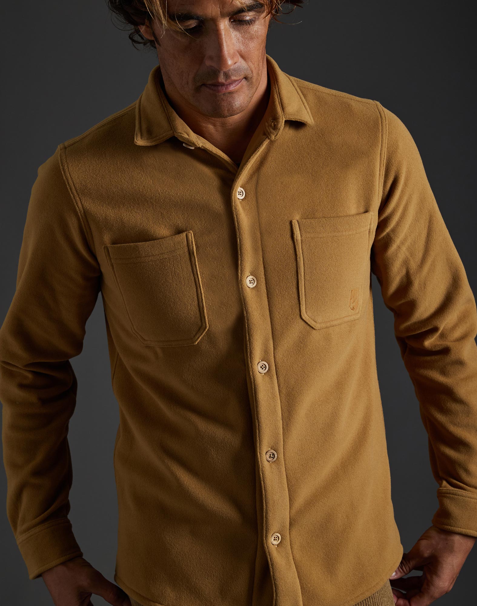 chemise polaire beige PULLIN en polyester