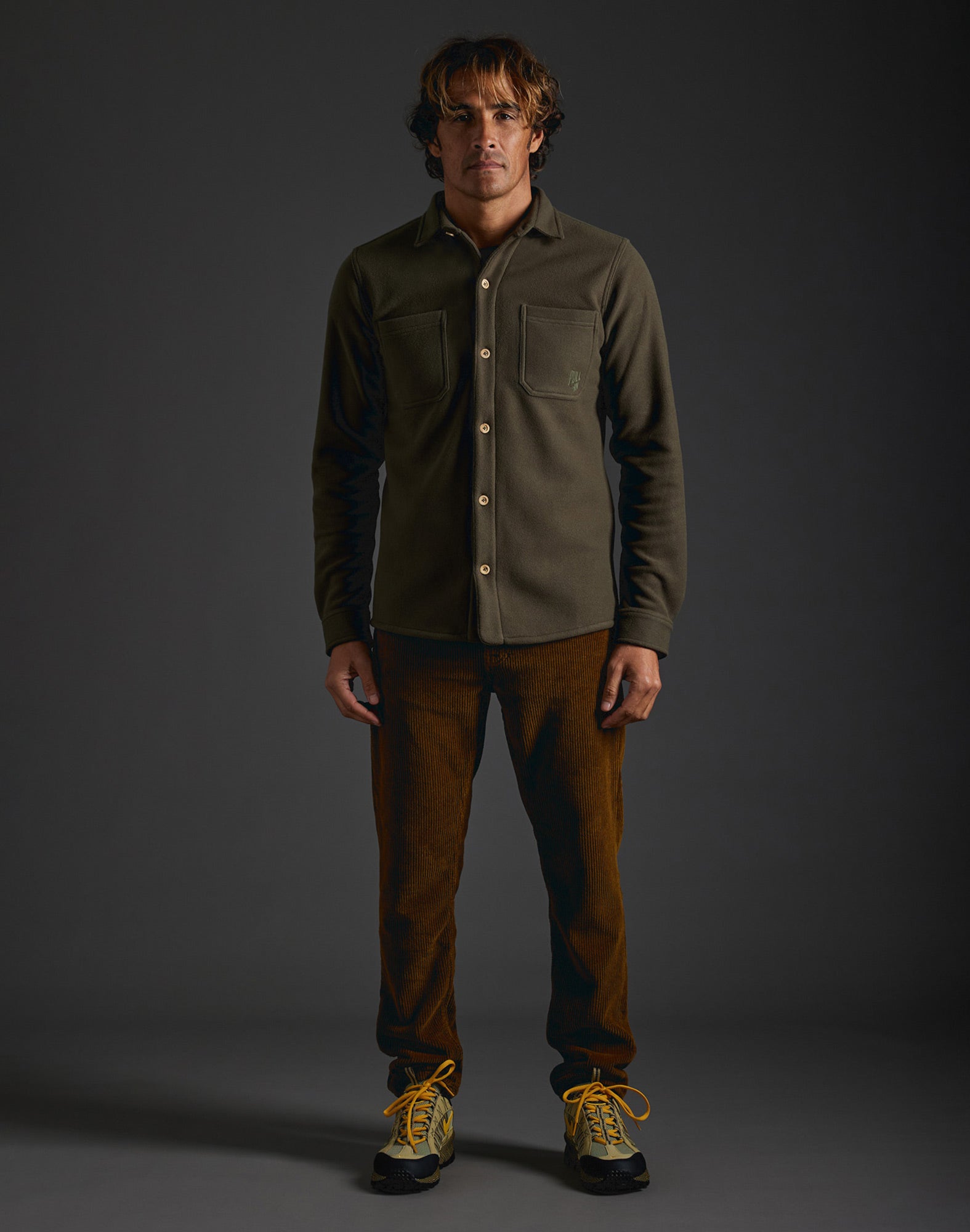 chemise polaire kaki PULLIN en polyester